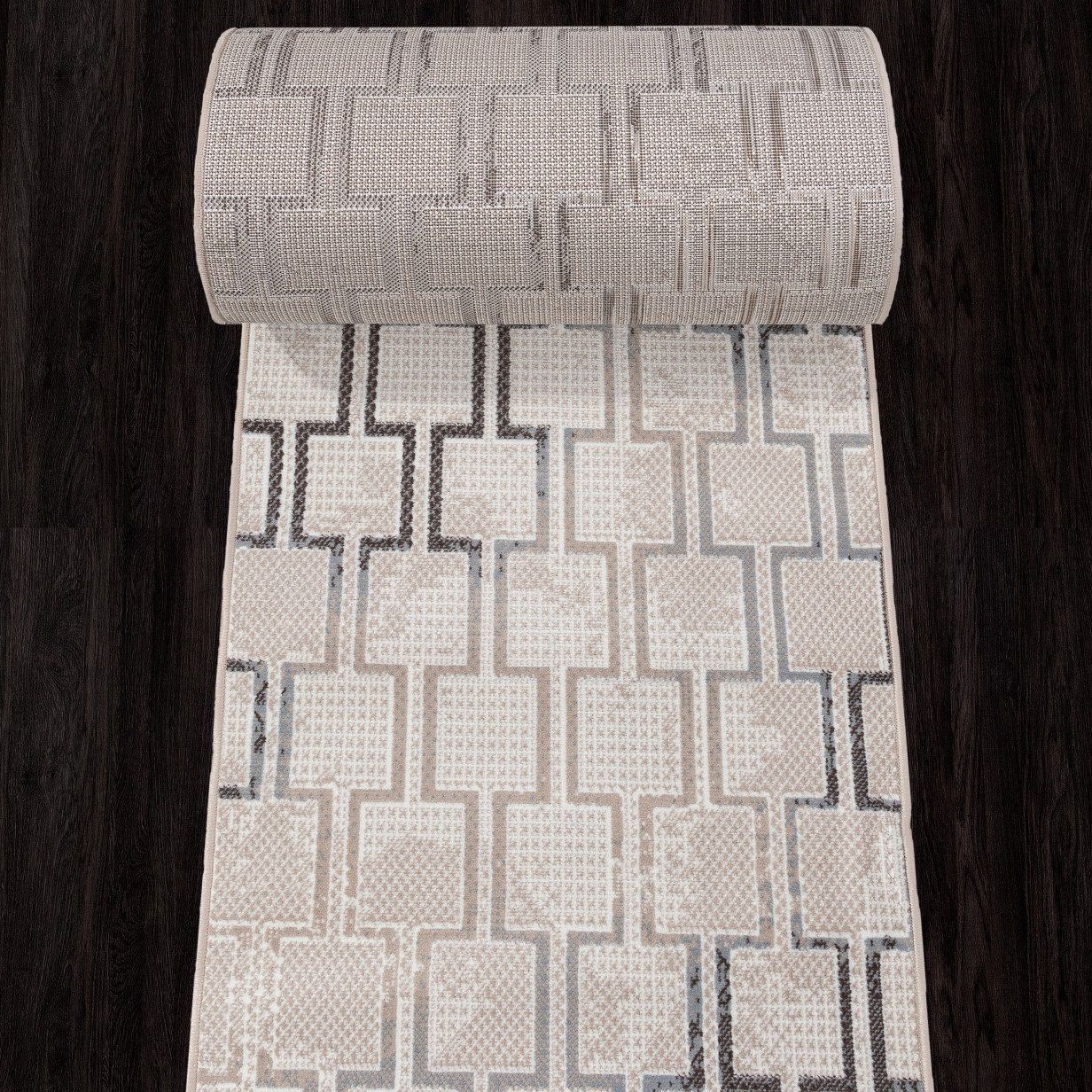 Дорожка ковровая Sierra Merinos F353 1 м бежево-голубая