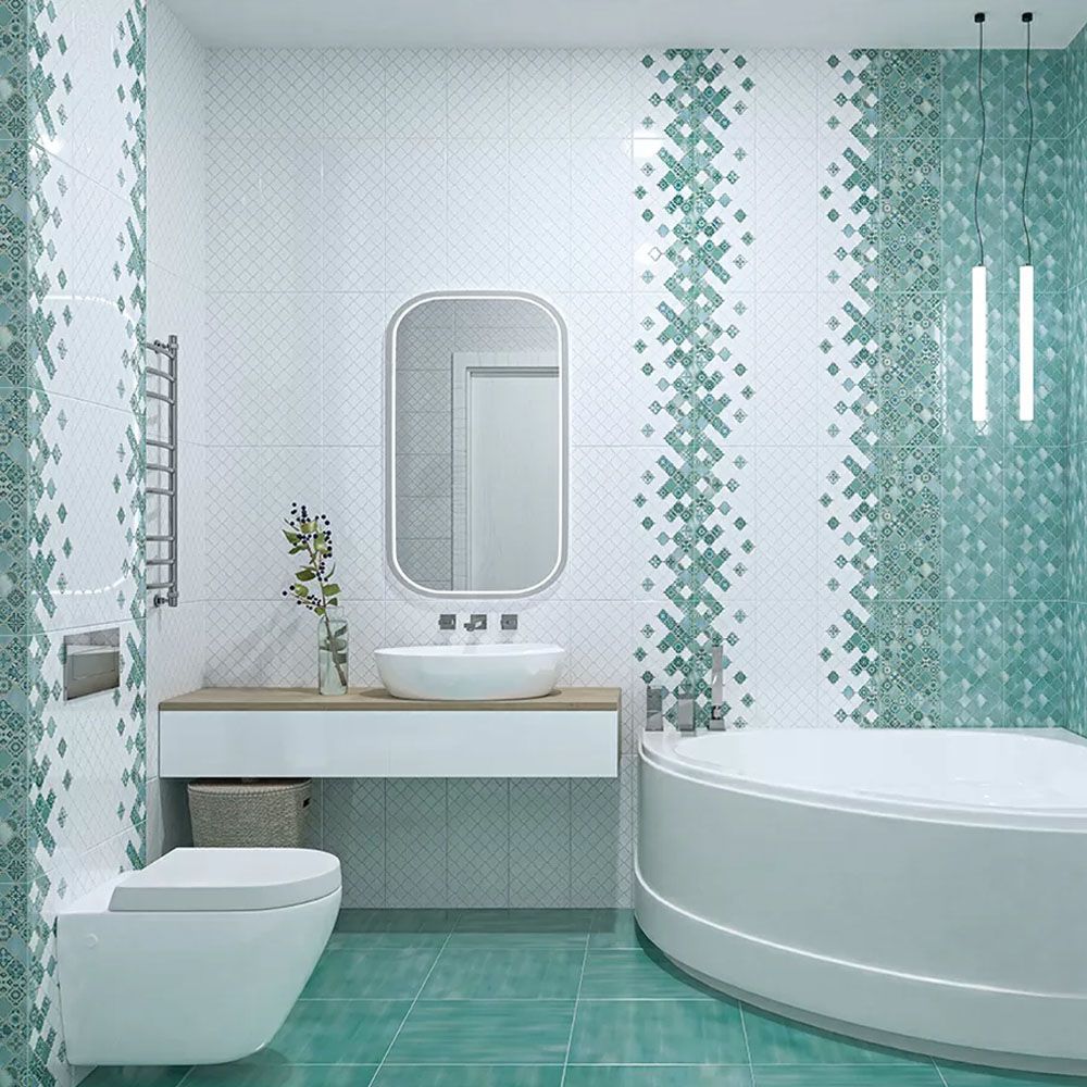 Декор Azori Calypso 2 20,1х50,5 см бирюзовый