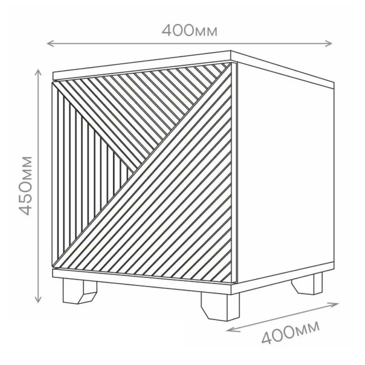 Тумба прикроватная Копенгаген со створкой 400х400х450 мм Дуб Самдал/Серый графит
