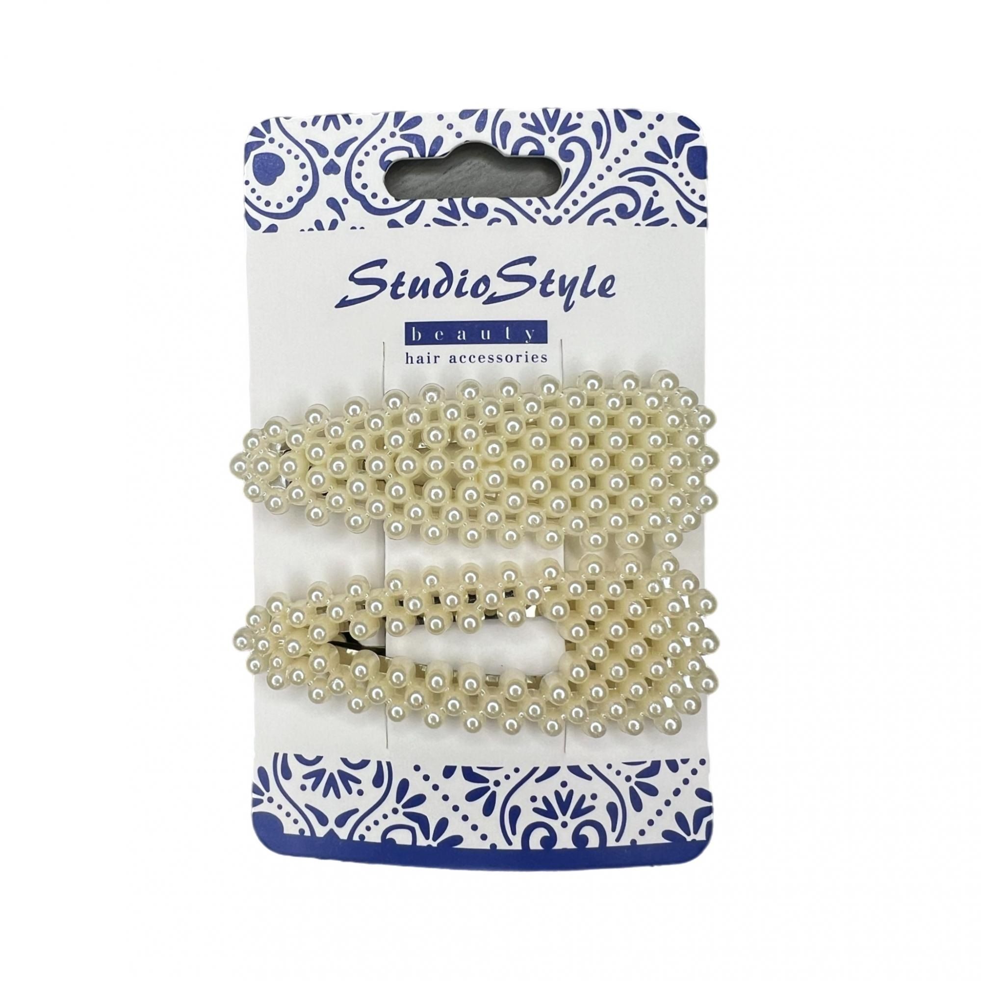 Зажимы для волос Studio Style с жемчугом 2 шт