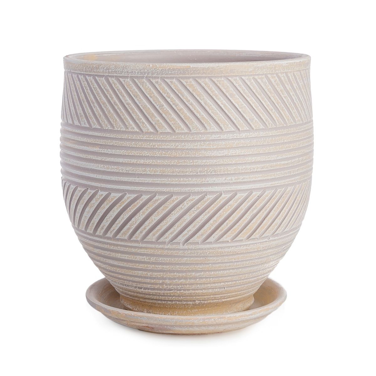 Горшок цветочный Страйп капучино овал 19 см 3,5 л