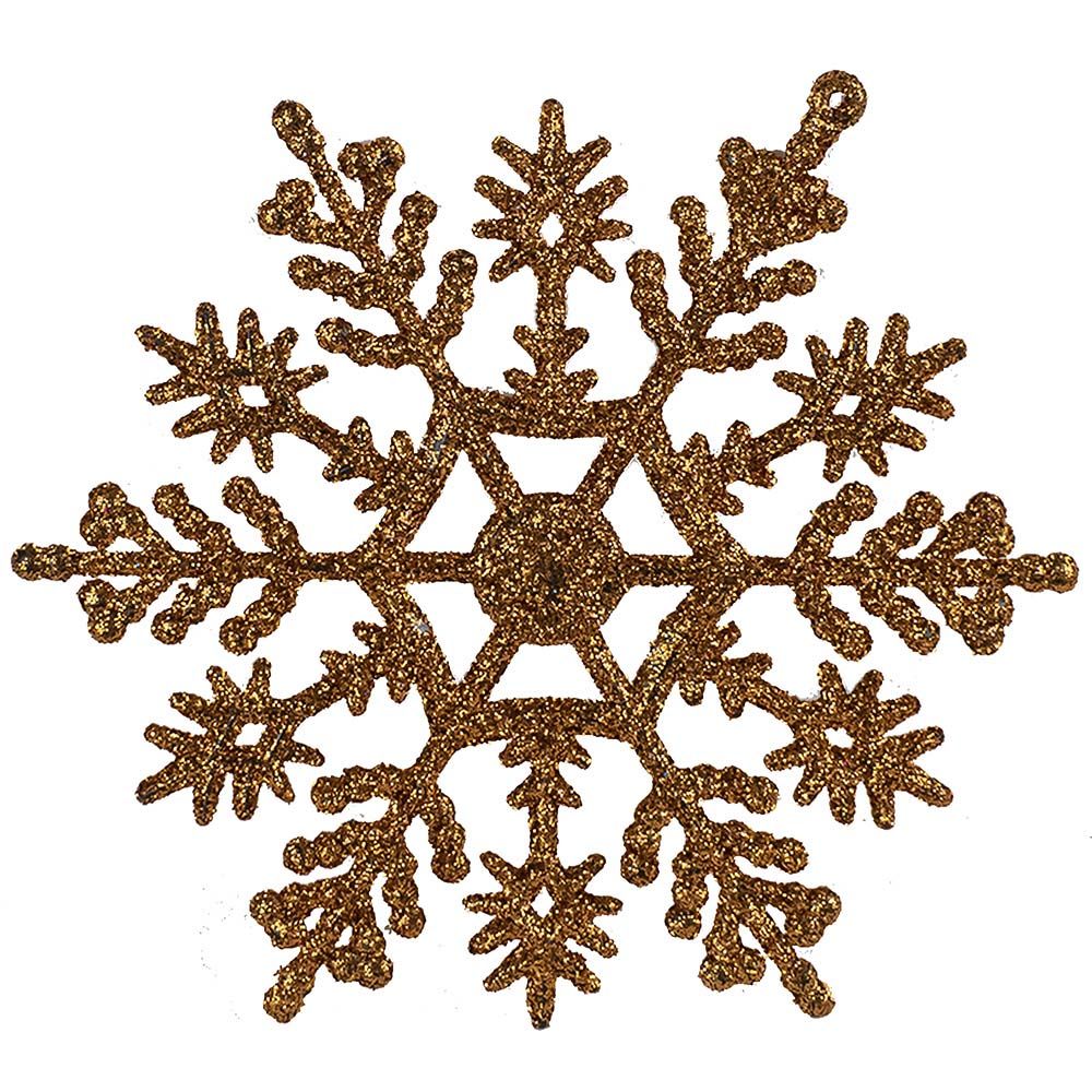 Подвески в блестках Зимние снежинки 9,5см 2шт янтарь