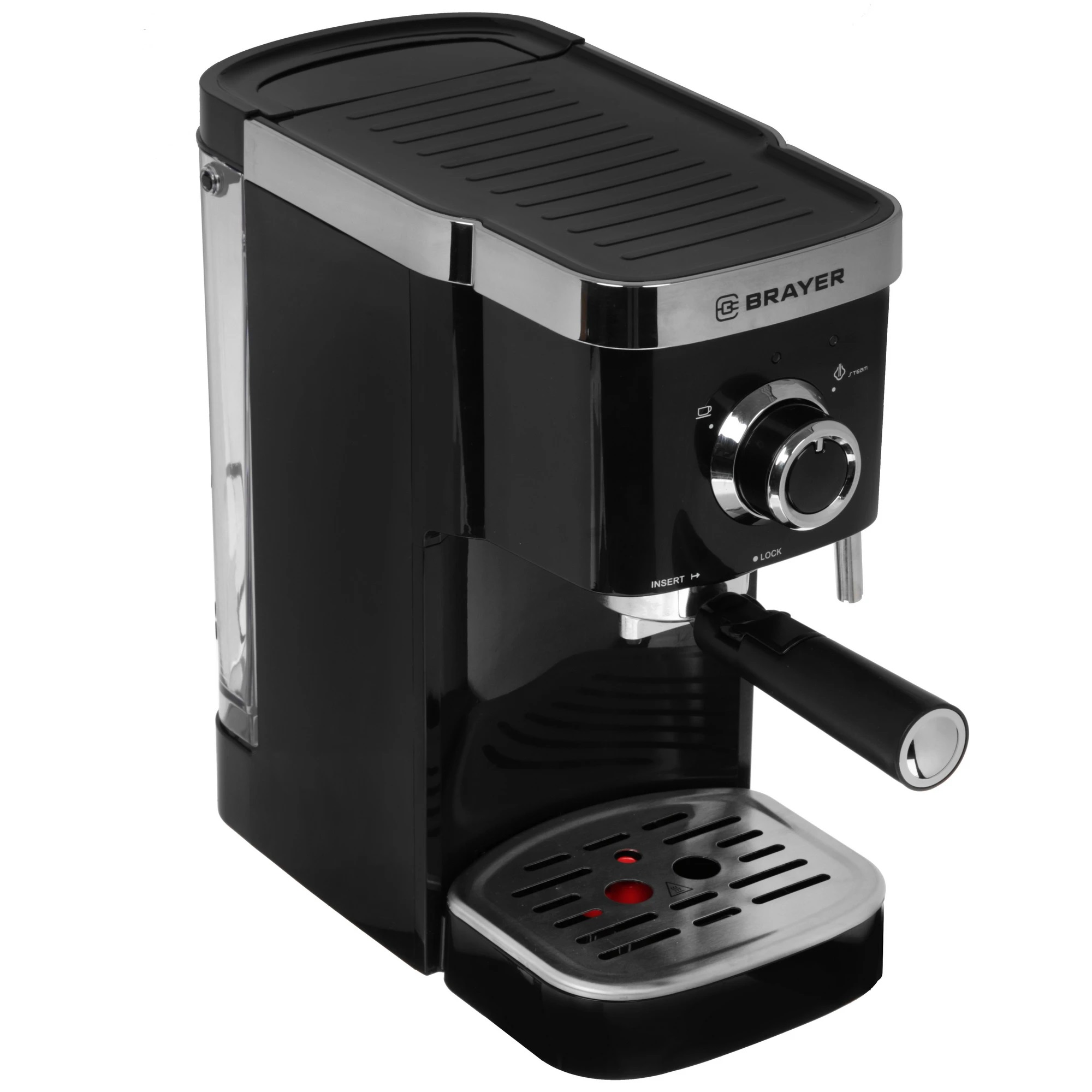 Кофеварка рожковая BRAYER 1.25л 1500Вт 15 бар Итальянская помпа капучинатор подогрев 1100BR