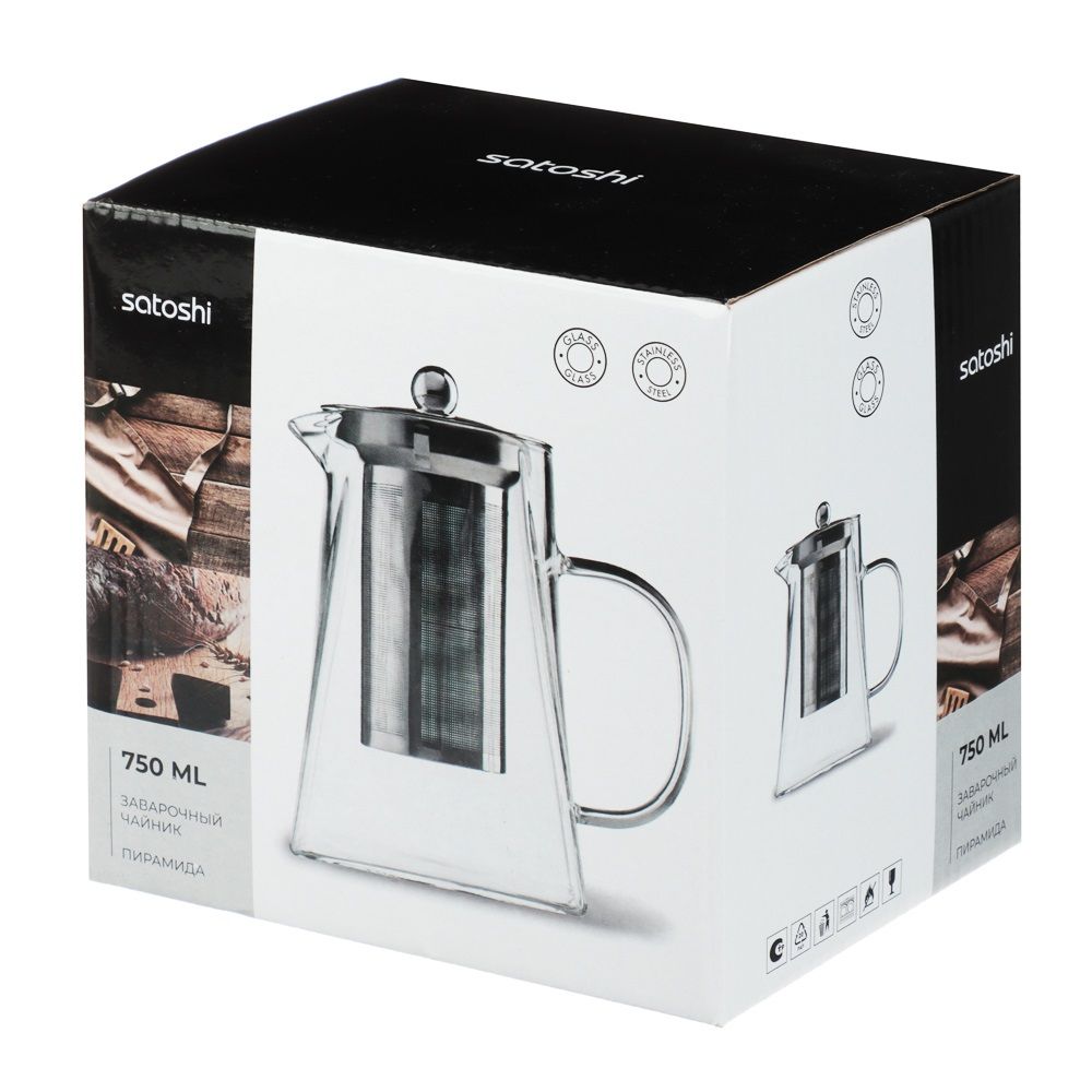 Чайник заварочный Satoshi Пирамида с фильтром 750 мл