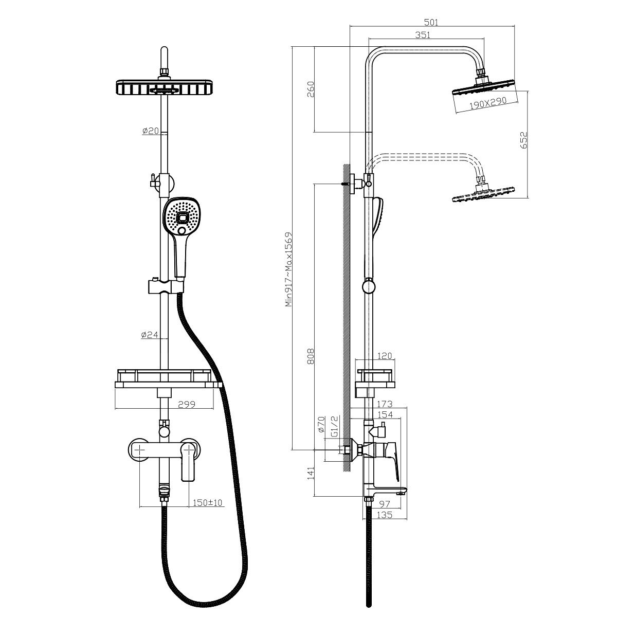 Душевая система Rossinka RS27-46