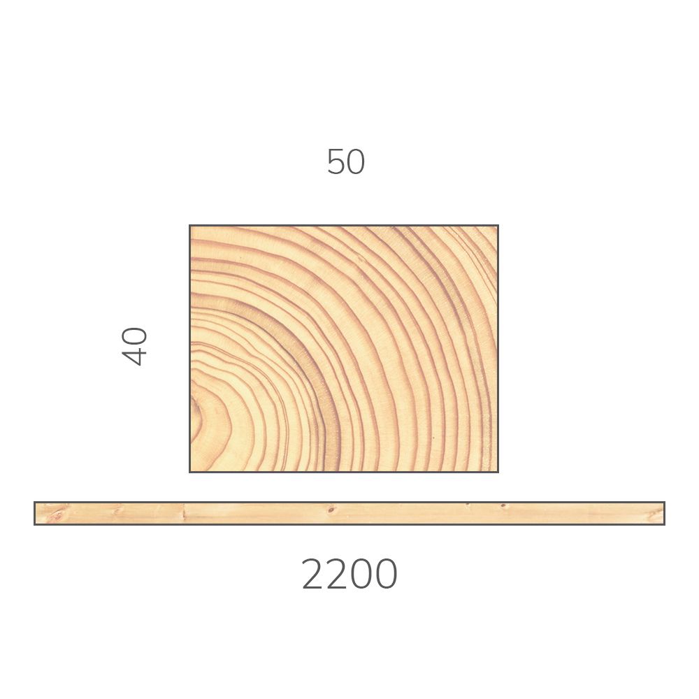Брусок сращенный 40х50х2200 мм хвоя без сучков
