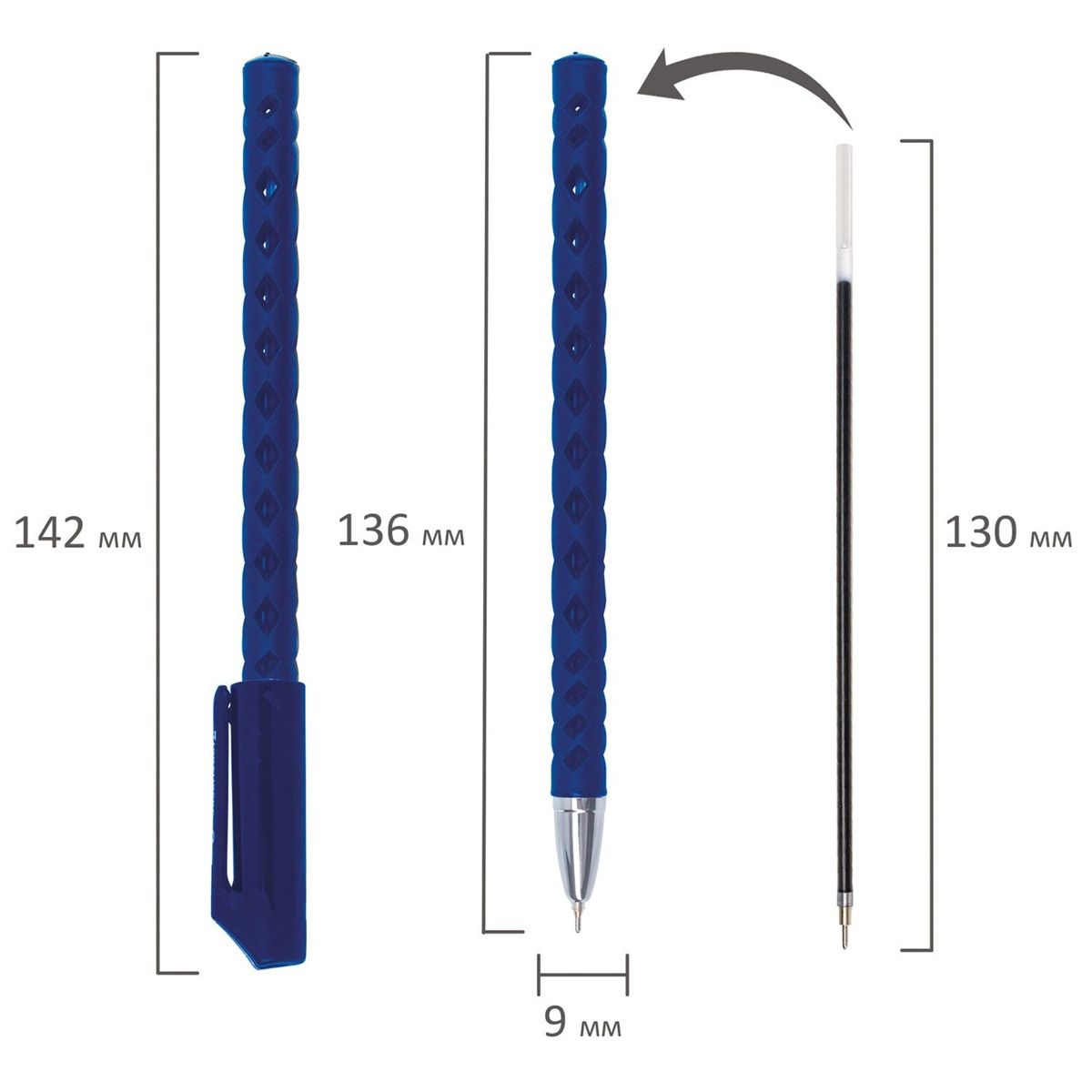 Ручка шариковая масляная BRAUBERG Orient синяя 0.7мм