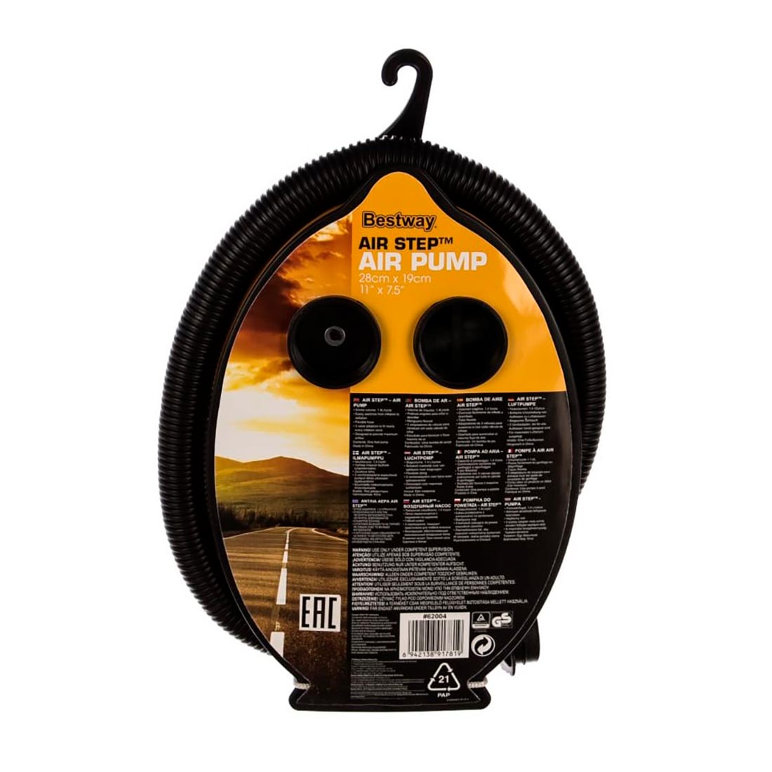 Насос ножной 28х19 см 3 насадки Bestway 62004