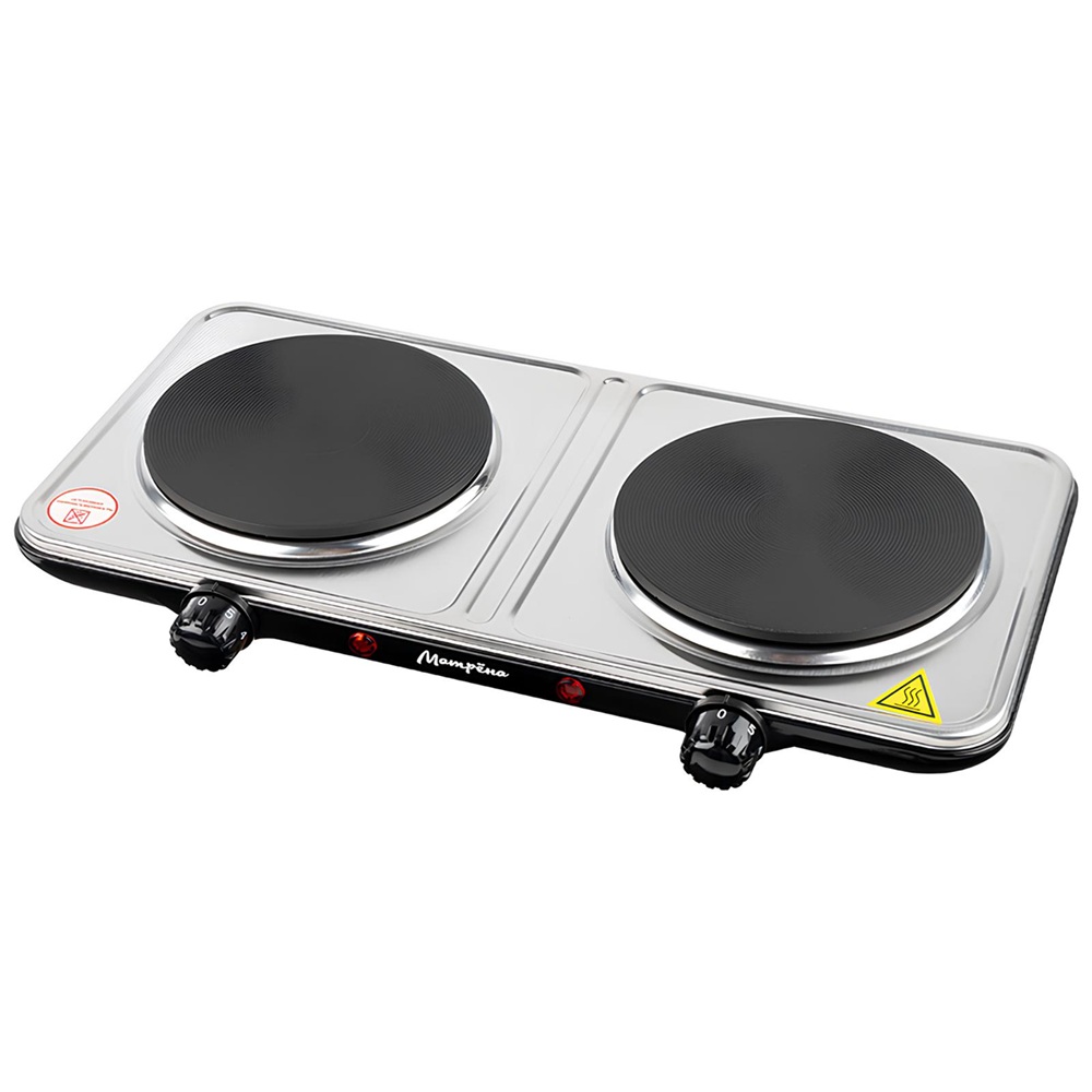 Плитка электрическая Матрена МА-063 2 конфорки диск 1кВт+1кВт серая