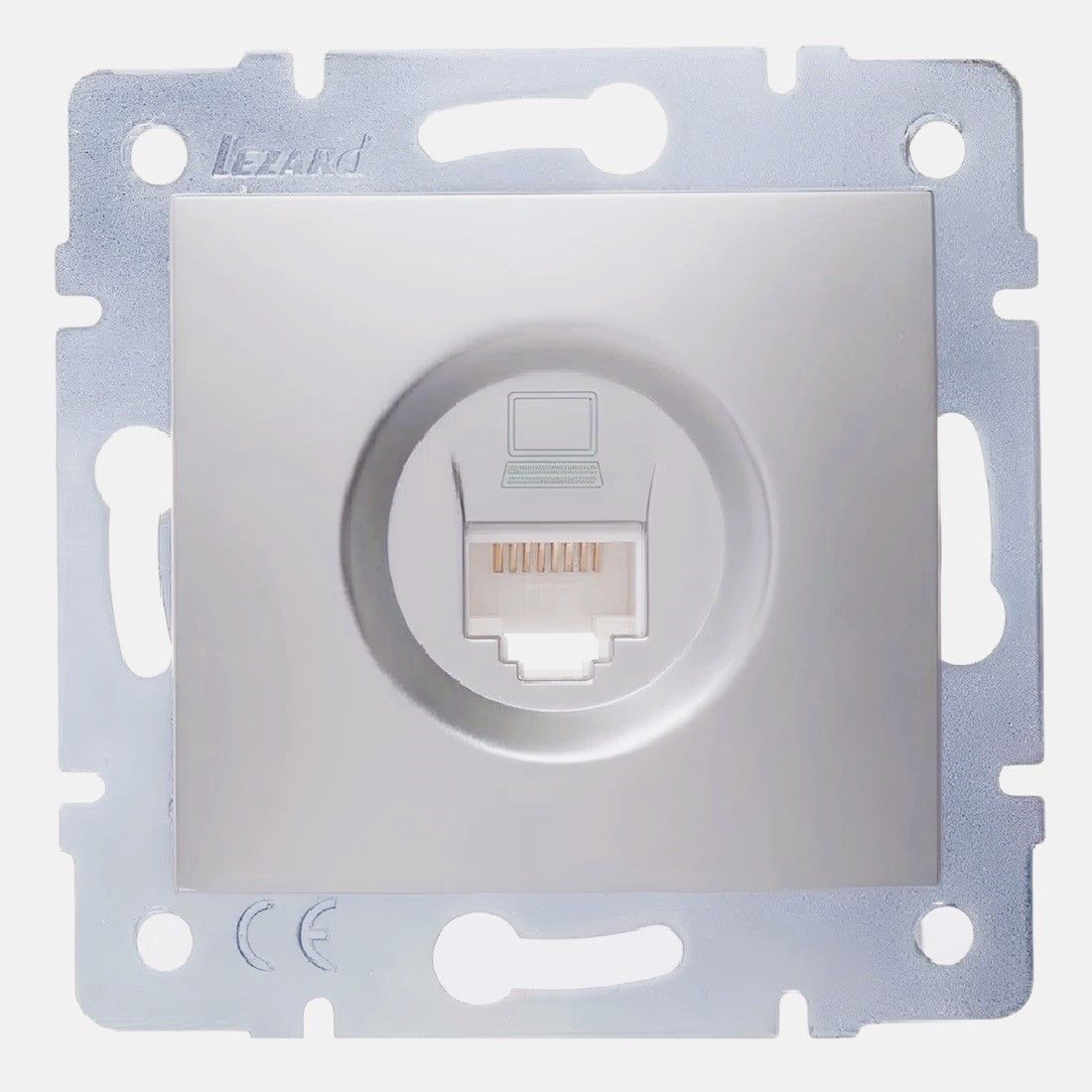 Механизм розетки компьютерн. 1-м СП KARINA RJ45 серебро мат. LEZARD 707-4388-139