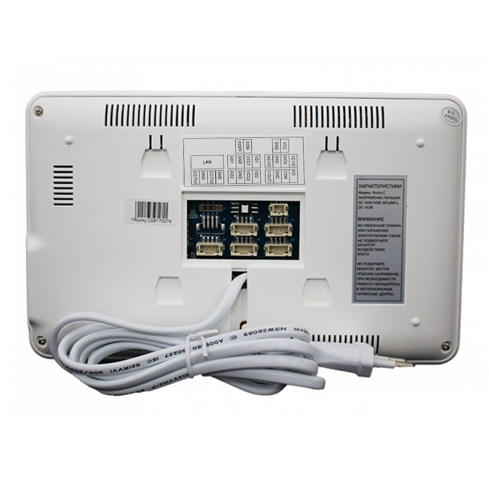 Монитор цвет. видеодомофона 7 дюймов Rocky, резист. сенсор. экран, разреш. 800х480, hands free, 220В