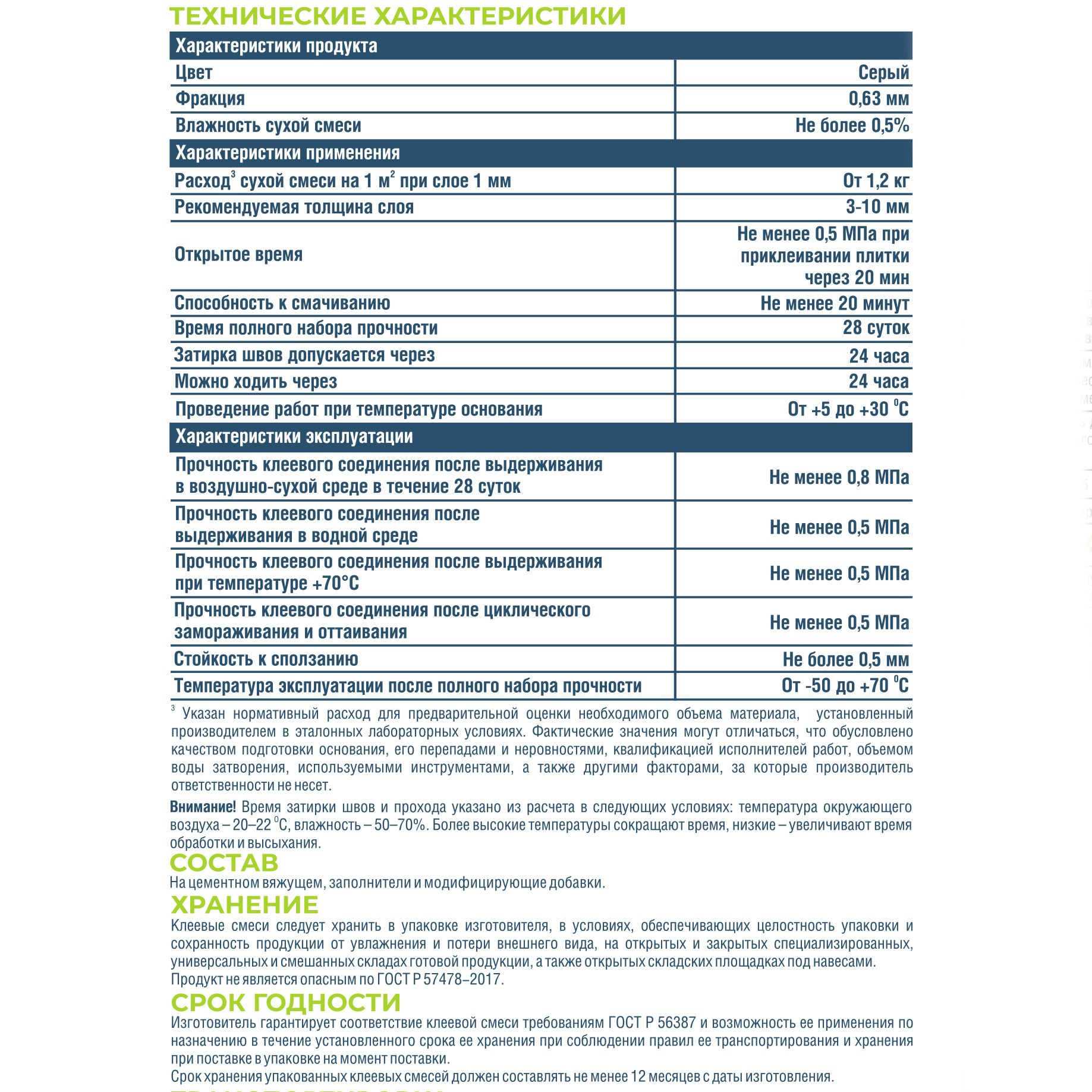 Клей для плитки и керамогранита Bergauf Keramik Pro С1 20 кг