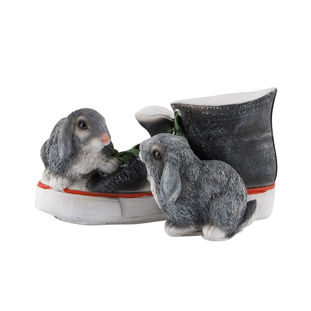 Фигура-кашпо садовая Кед с зайцами h14 см 169445