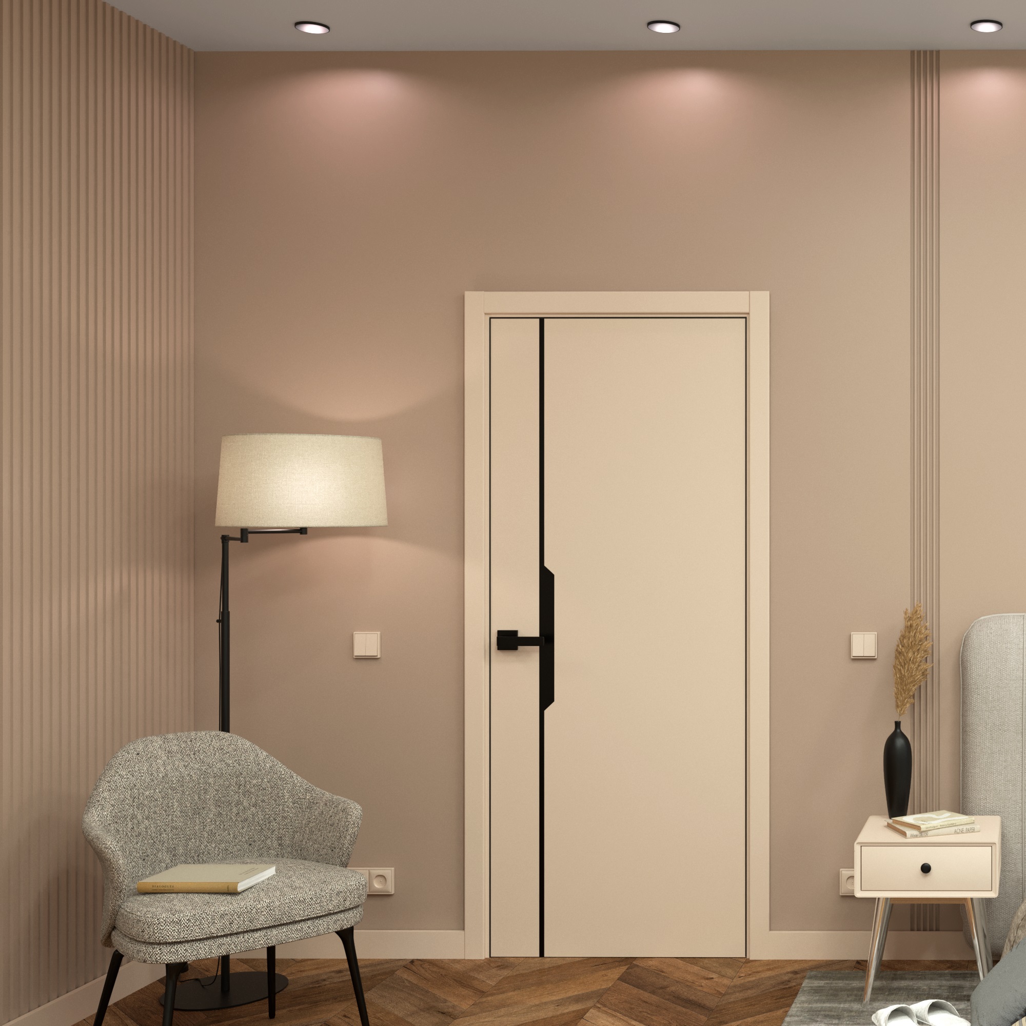 Дверь межкомнатная 900х2000 мм Графика-4 ДГ Vinyl PRO Сэнд