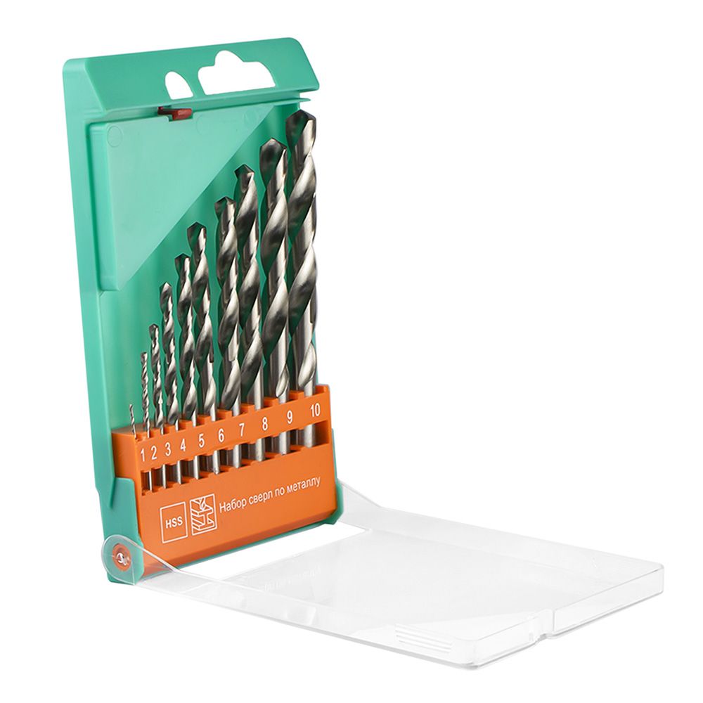 Набор сверл по металлу 1-10 мм 10 шт Sturm