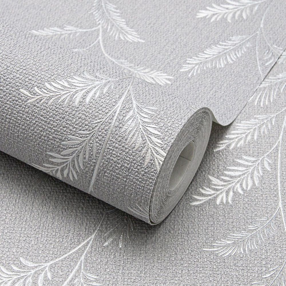 Обои WallSecret Shalfey 9106-24 серые листья 1,06х10,05 м