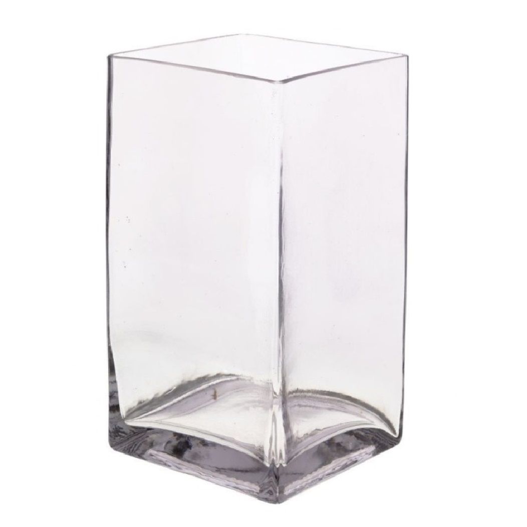 Ваза для цветов квадратная  в.25 см д.15 см 7285