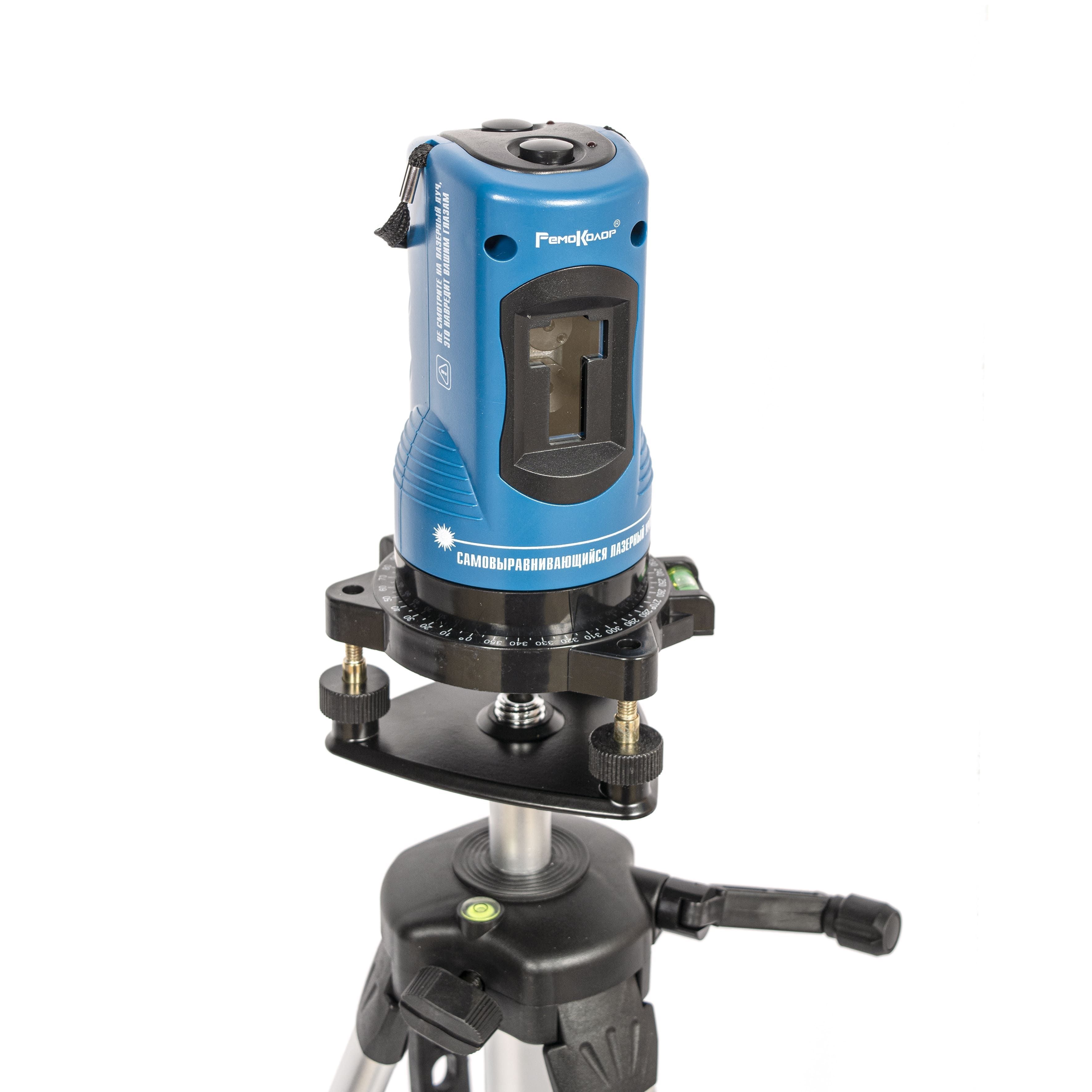 Уровень лазерный самовыравнивающийся со штативом 115 см 2 красных луча дальность 10 м 95-2-282