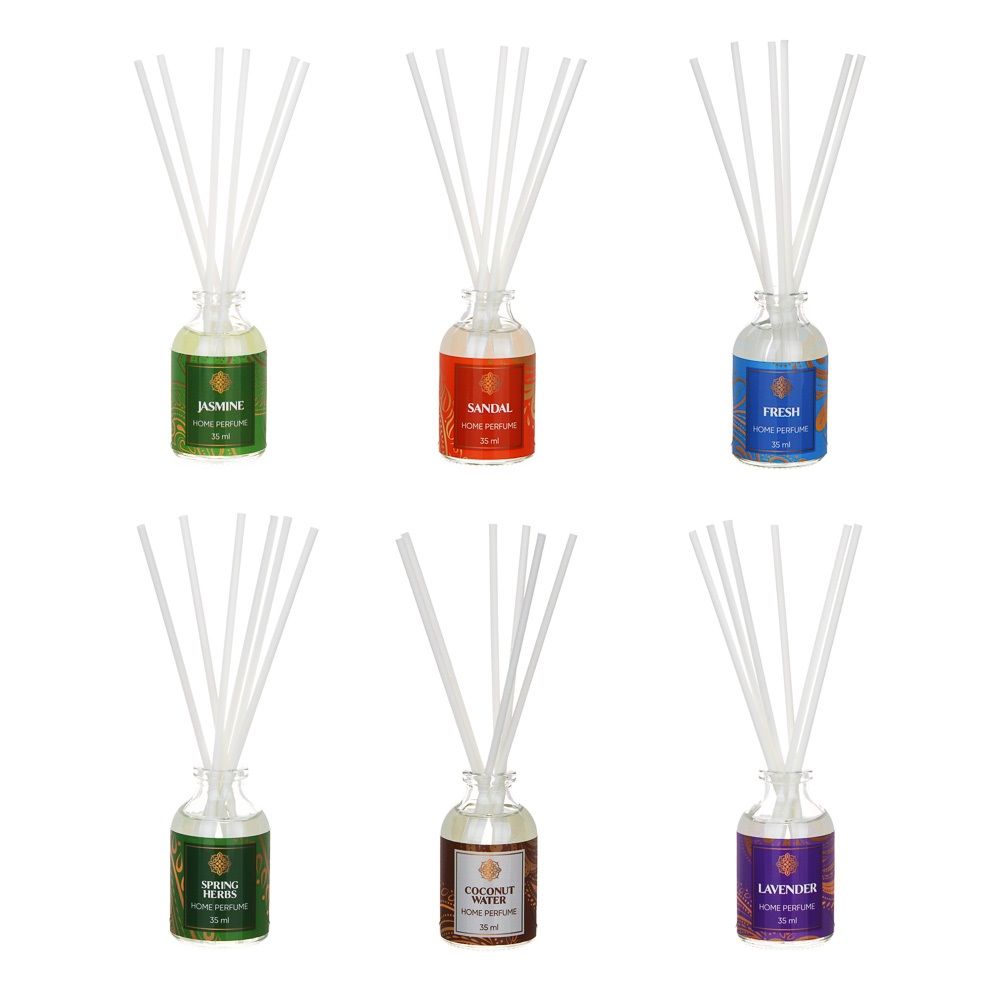 Аромадиффузор с палочками Ladecor Жасмин, лаванда, сандал, свежесть, кокос, весенние травы 35 мл