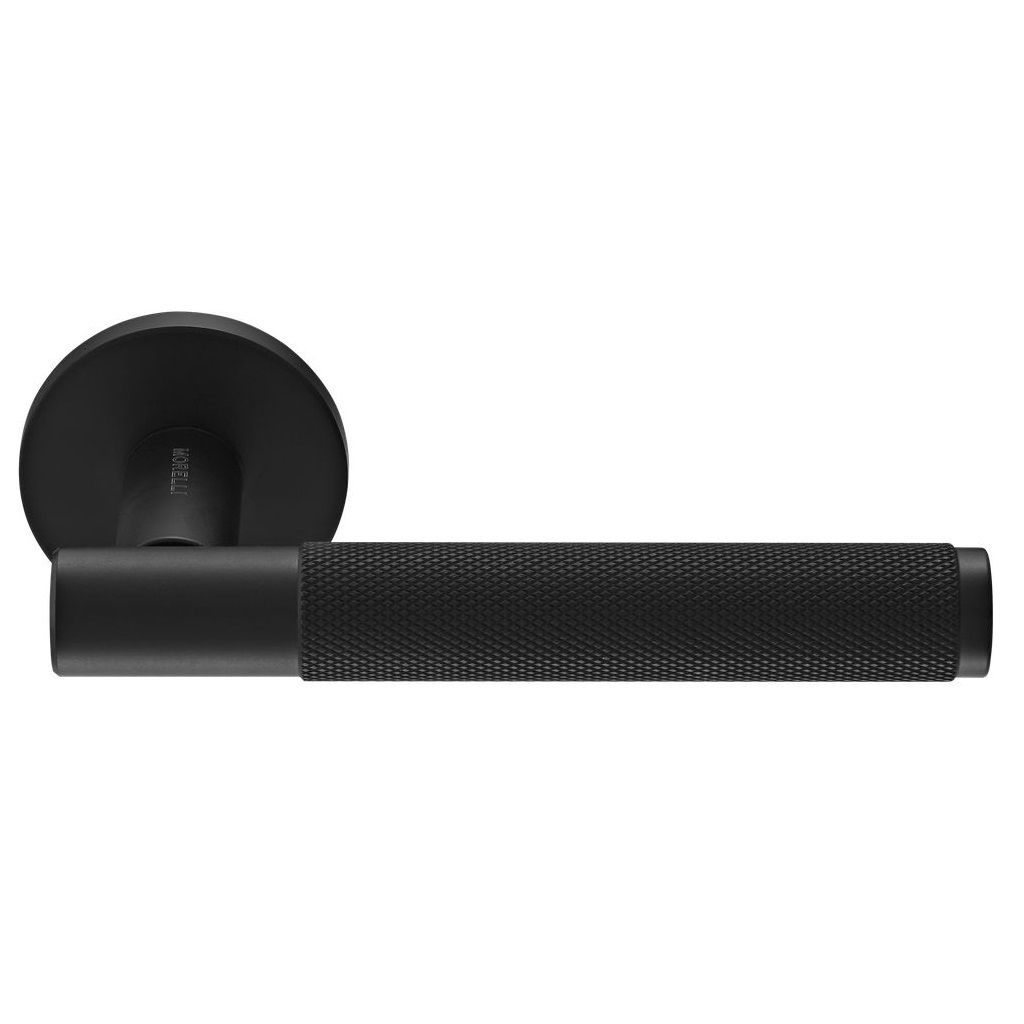 Ручка дверная Morelli Azrieli MH-57-R6T BL черная круглая розетка