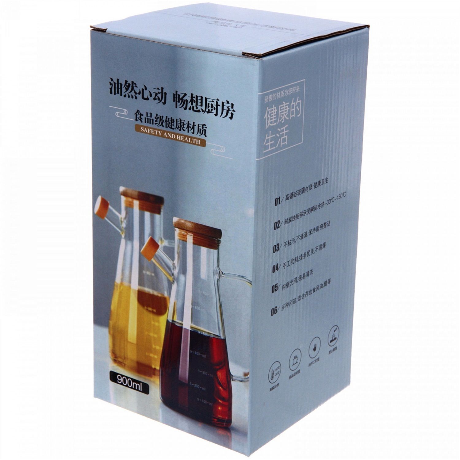 Бутылка для специй Хай-Тек с бамбуковой крышкой 900 мл 359-0239