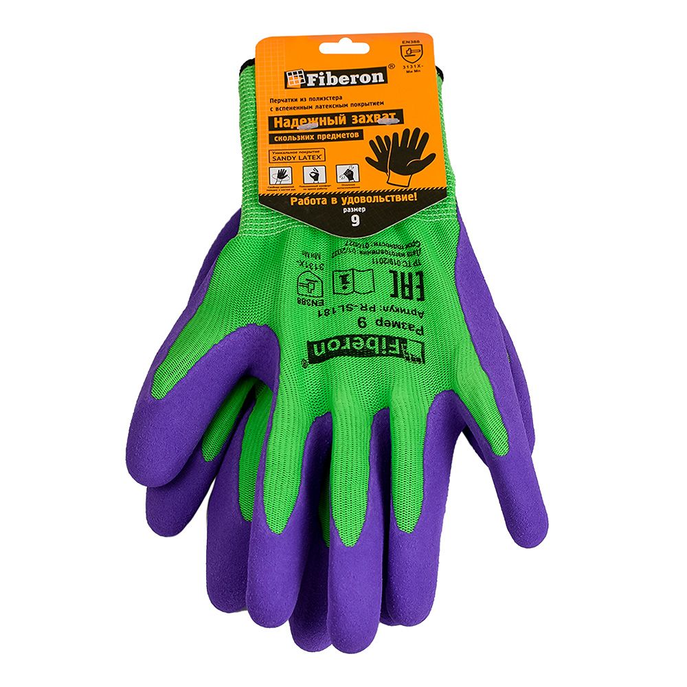 Перчатки суперкомфортные полиэстер текстурированное латексное покрытие Sandy Latex PR-SL181