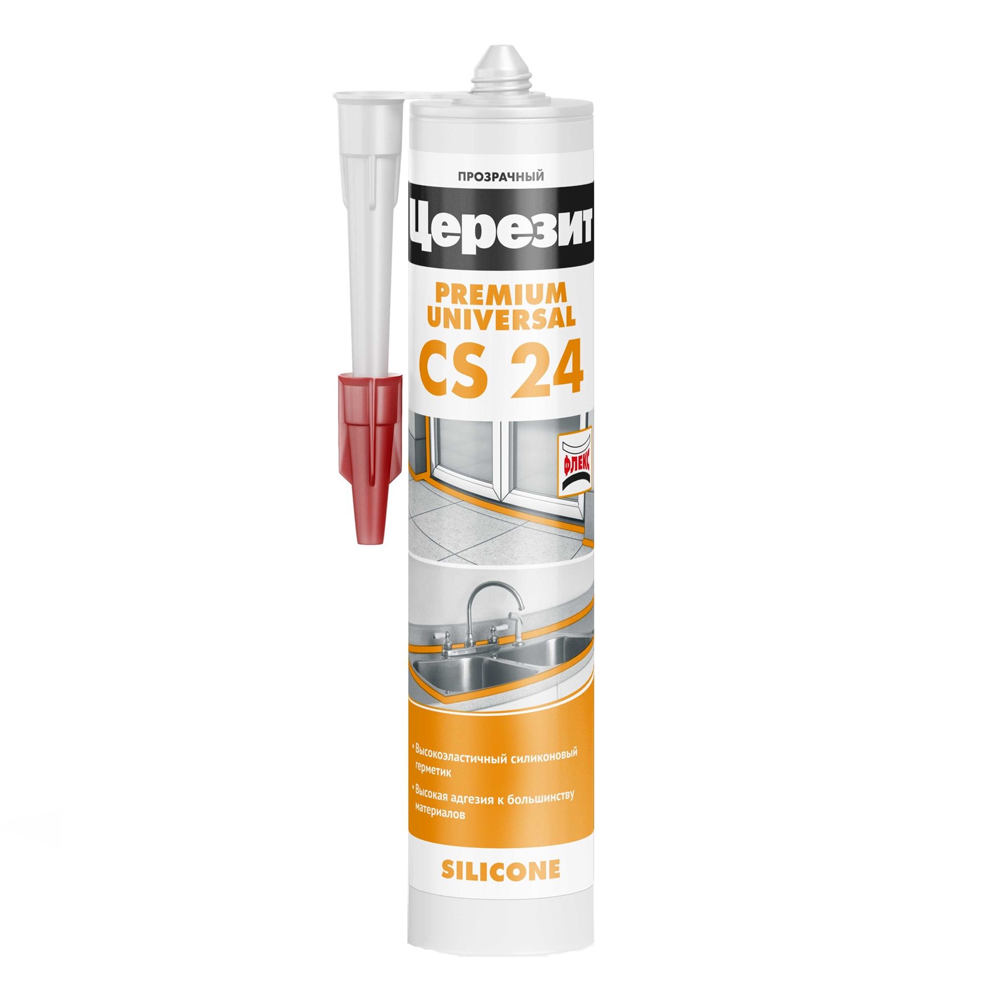 Герметик силиконовый универсальный Церезит СS 24 прозрачный 280 мл