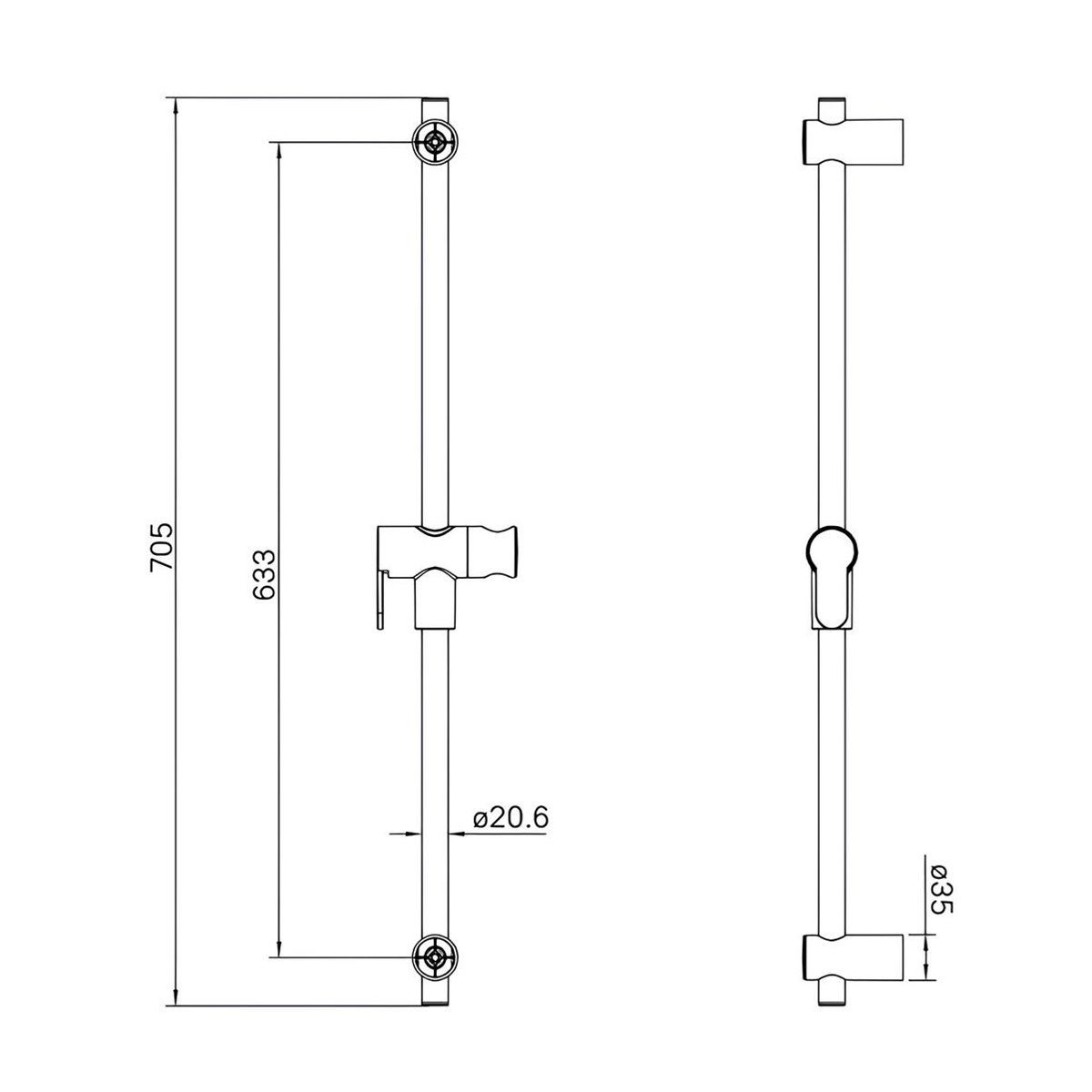 Душевая стойка Iddis Ray RAY70BCi17 700 мм