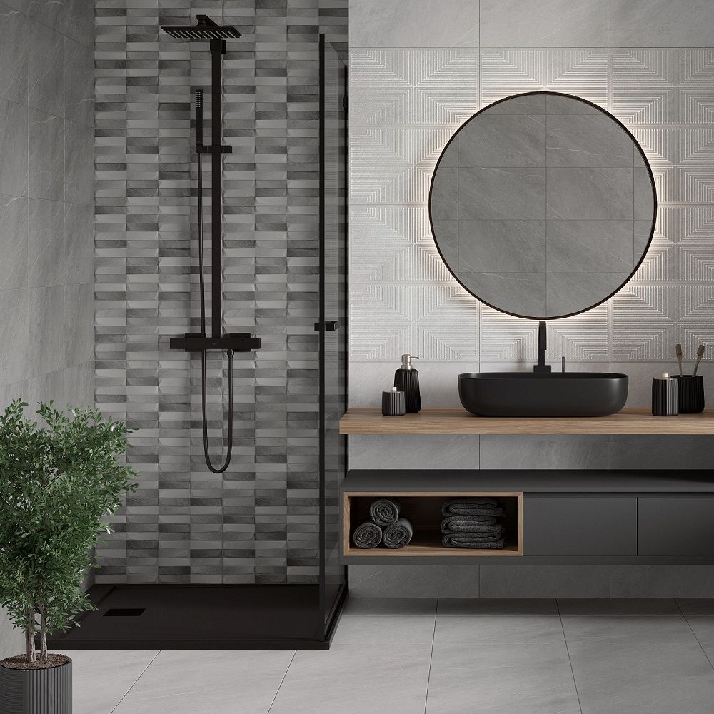 Плитка настенная Gracia Ceramica Magma grey wall 03 30х50 см серая 1,2 м2