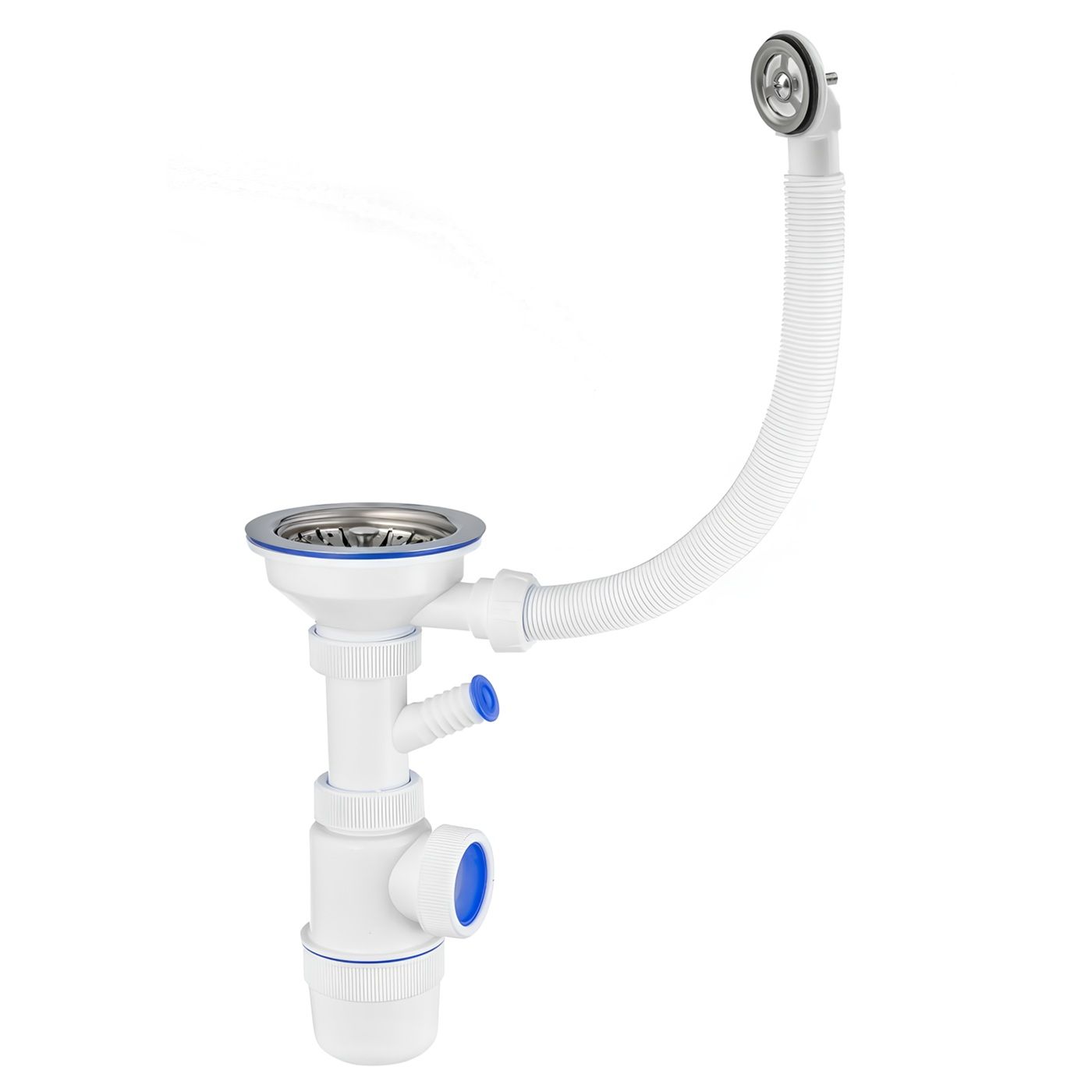 Сифон для мойки 3 1/2"х40 с отводом для стиральной машины и переливом Элит 114 30986177