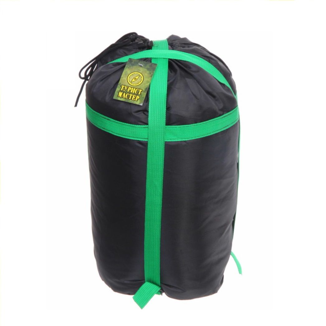 Спальный мешок Одеяло с капюшоном 210х70 см 1400 гр серо-зелёный +0С