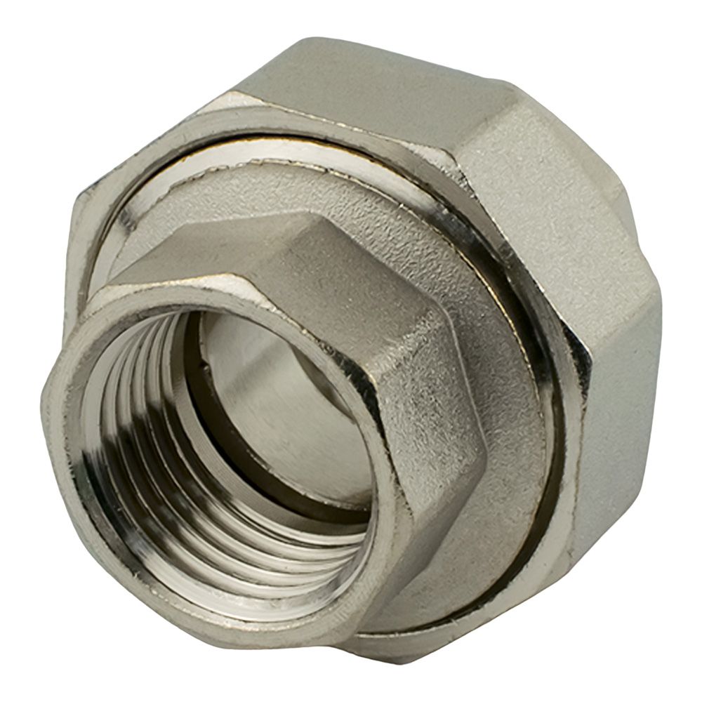 Соединитель американка латунь никель 1/2" ВР/ВР