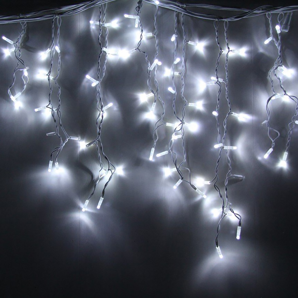 Гирлянда для улицы Бахрома Мерцание 25 м 70 см 480 ламп LED прозр.пров, IP44, холодн белый 2025-0168
