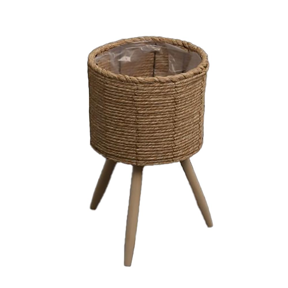 Кашпо коричневое 20х25 см с ножками 2024-7897