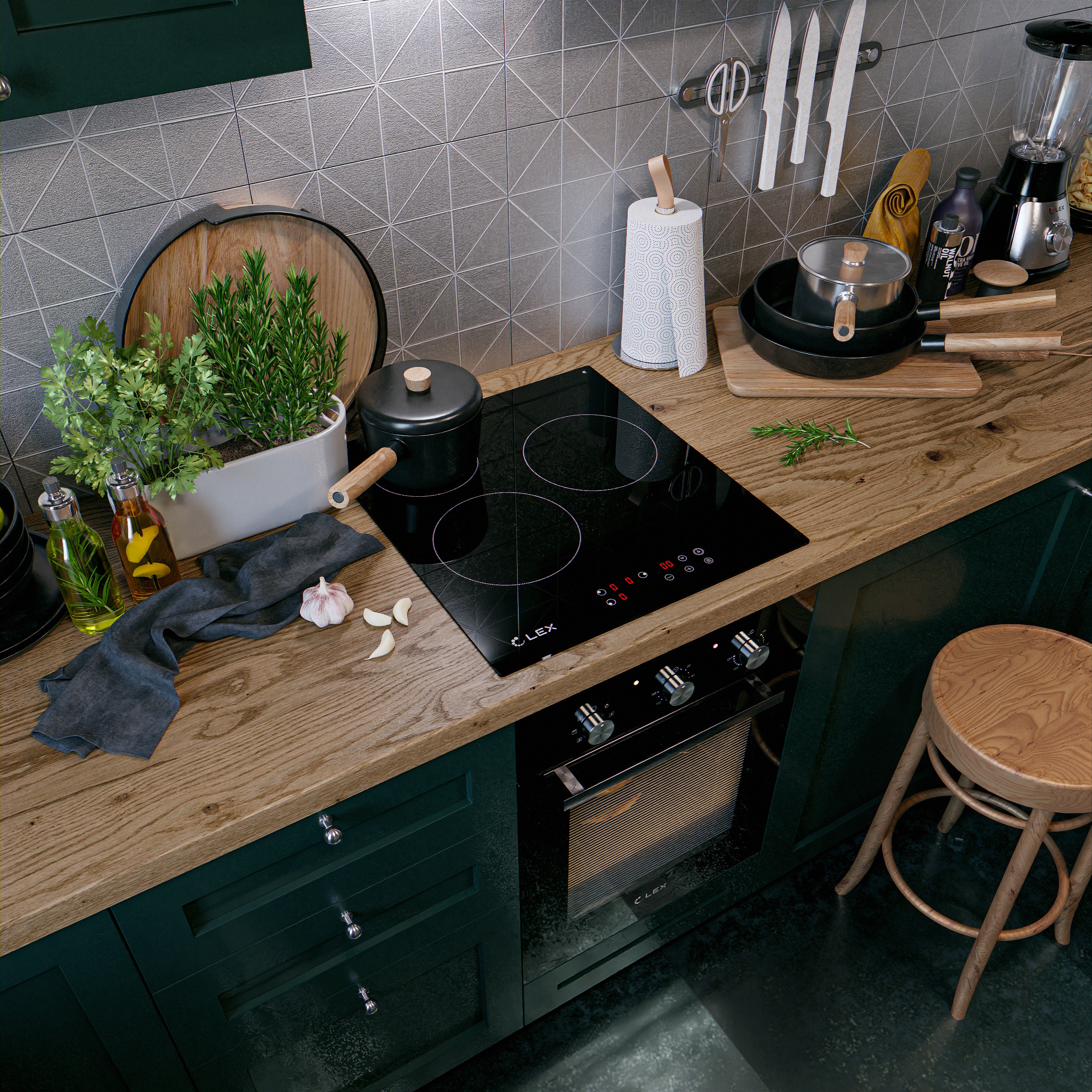 Панель электрическая LEX EVH 430 BL 420х490мм