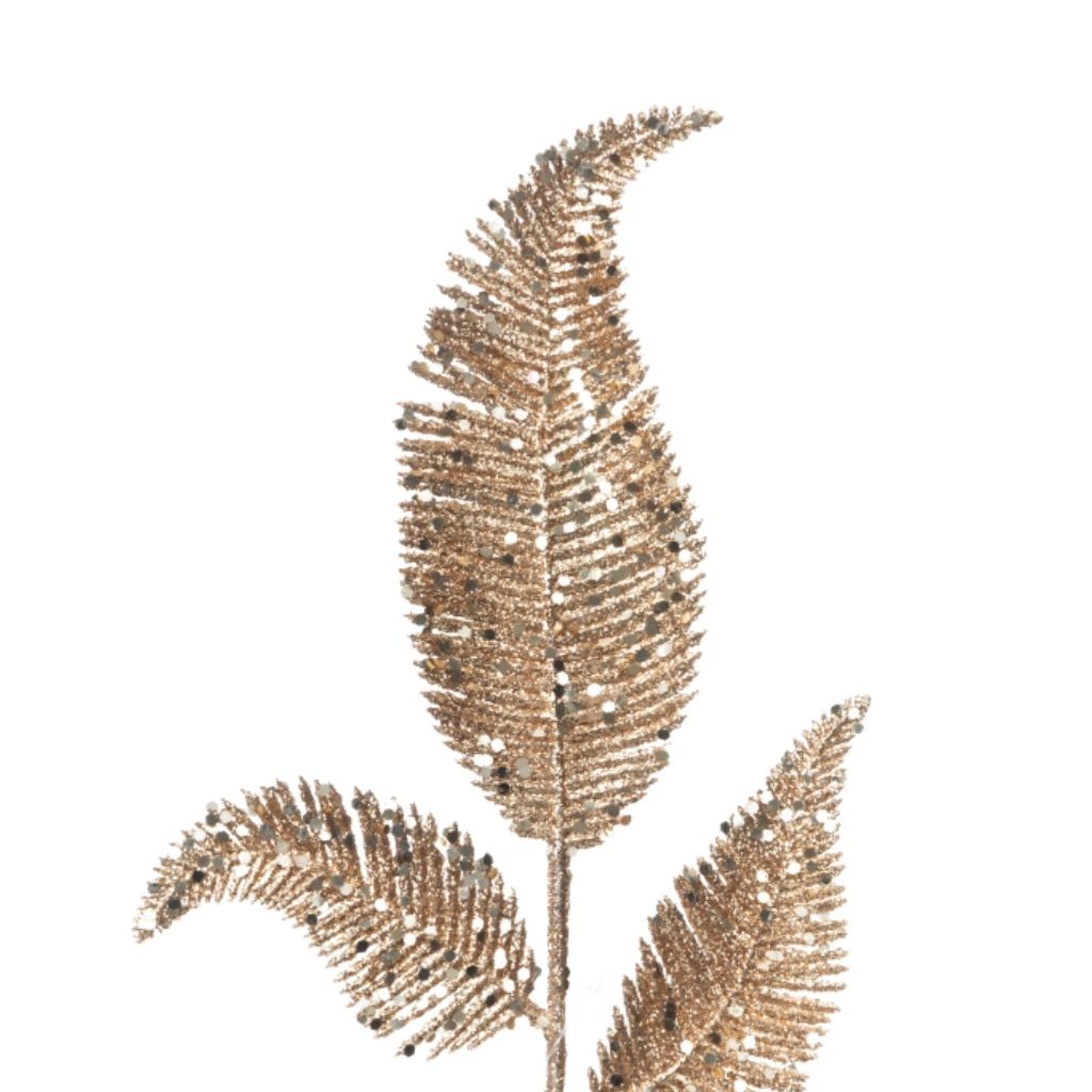 Украшение интерьерное ветка Золотая с блестками 39x15x0,5 см