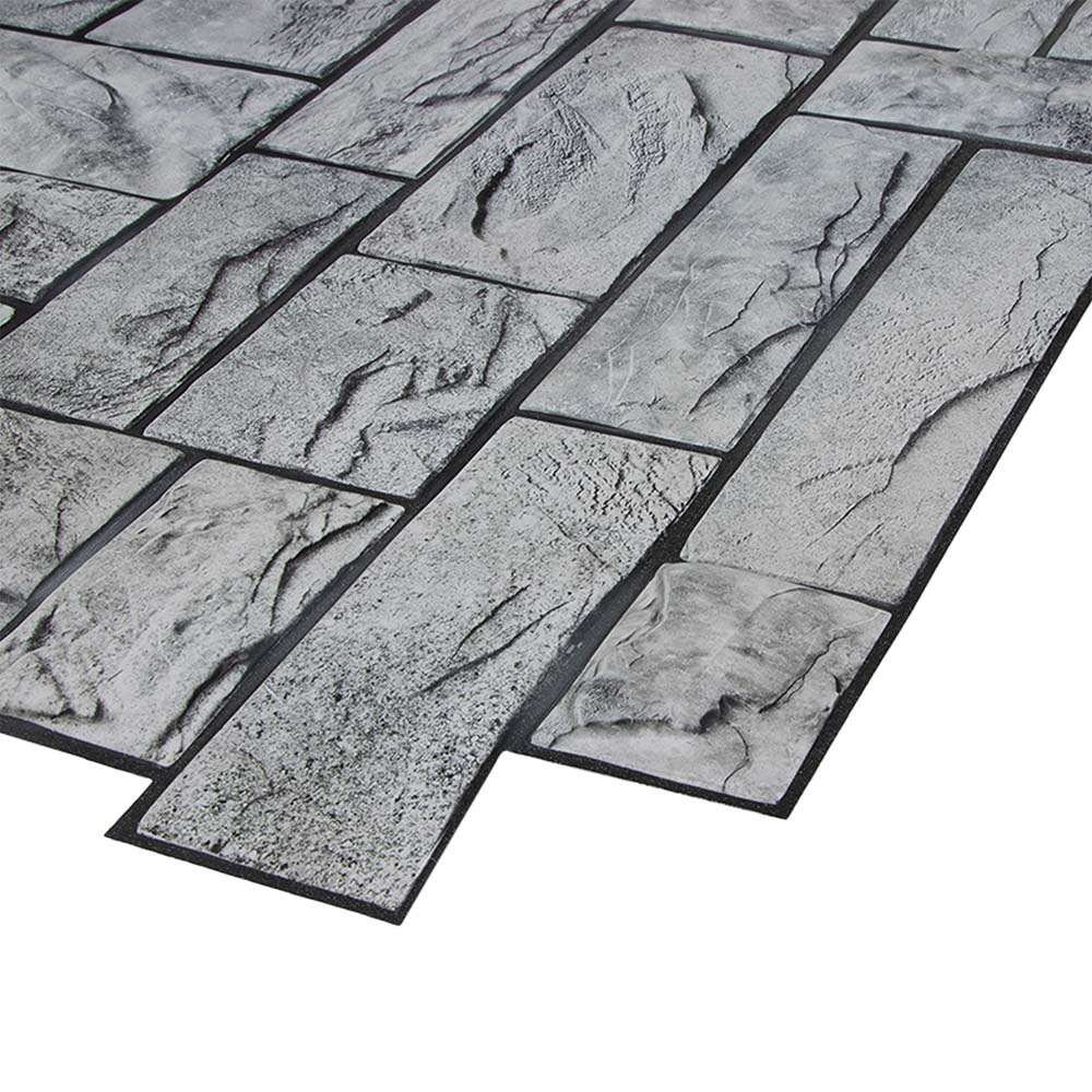 Панель ПВХ Камень пиленый настоящий серый 955х480 мм