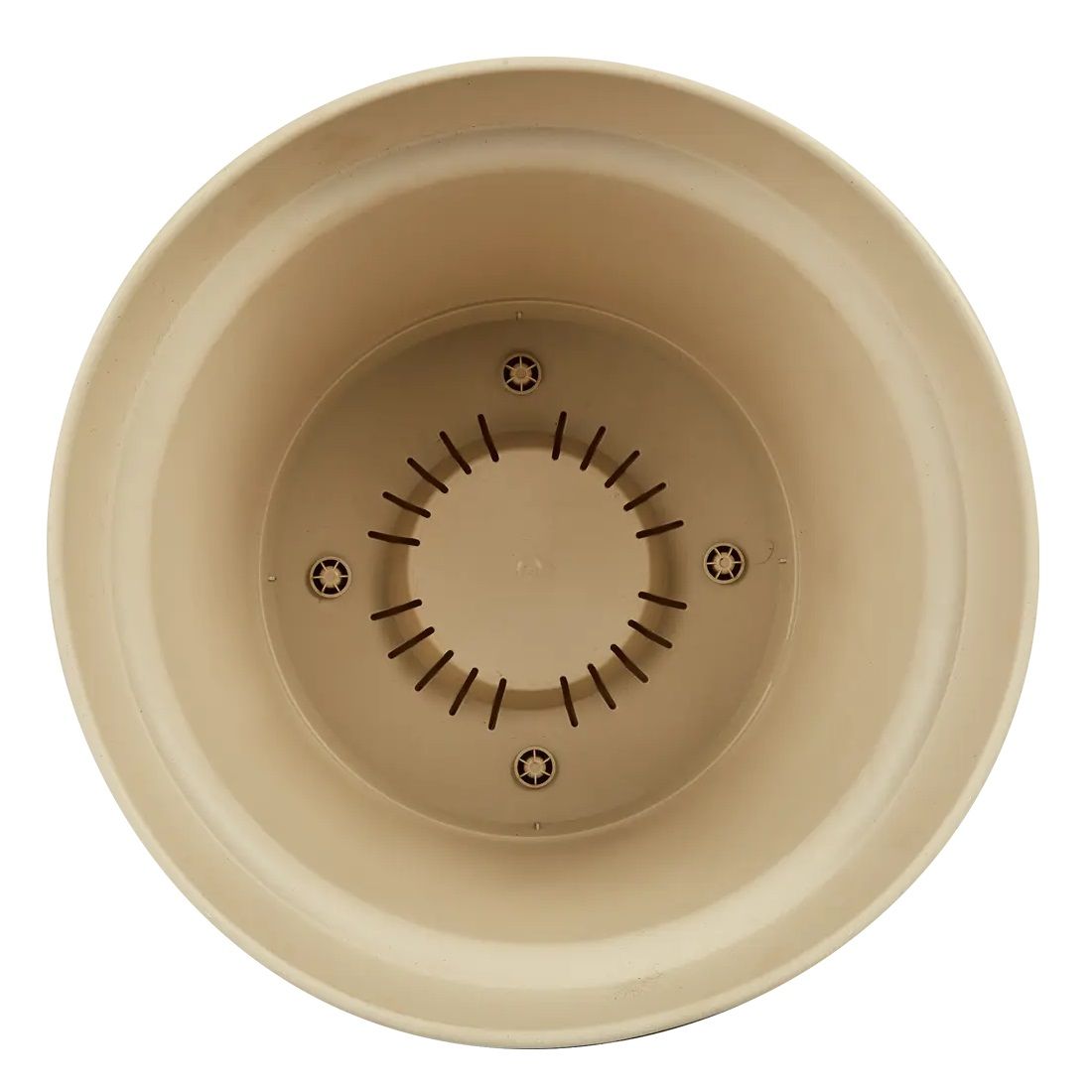 Горшок цветочный Mint светло-бежевый 31 см 10,7 л с поддоном