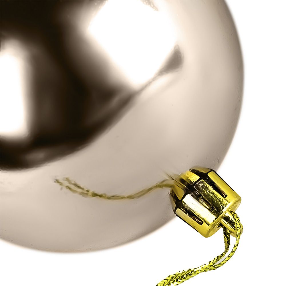 Шары новогодние Микс фактур 8 см шампань 3 шт