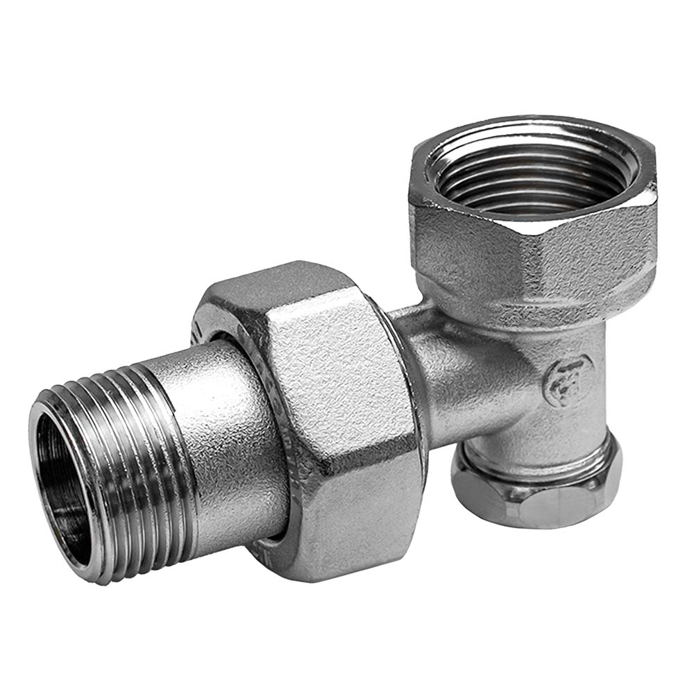 Клапан запорный угловой хром 3/4" НР R16D2 Giacomini R16DX004