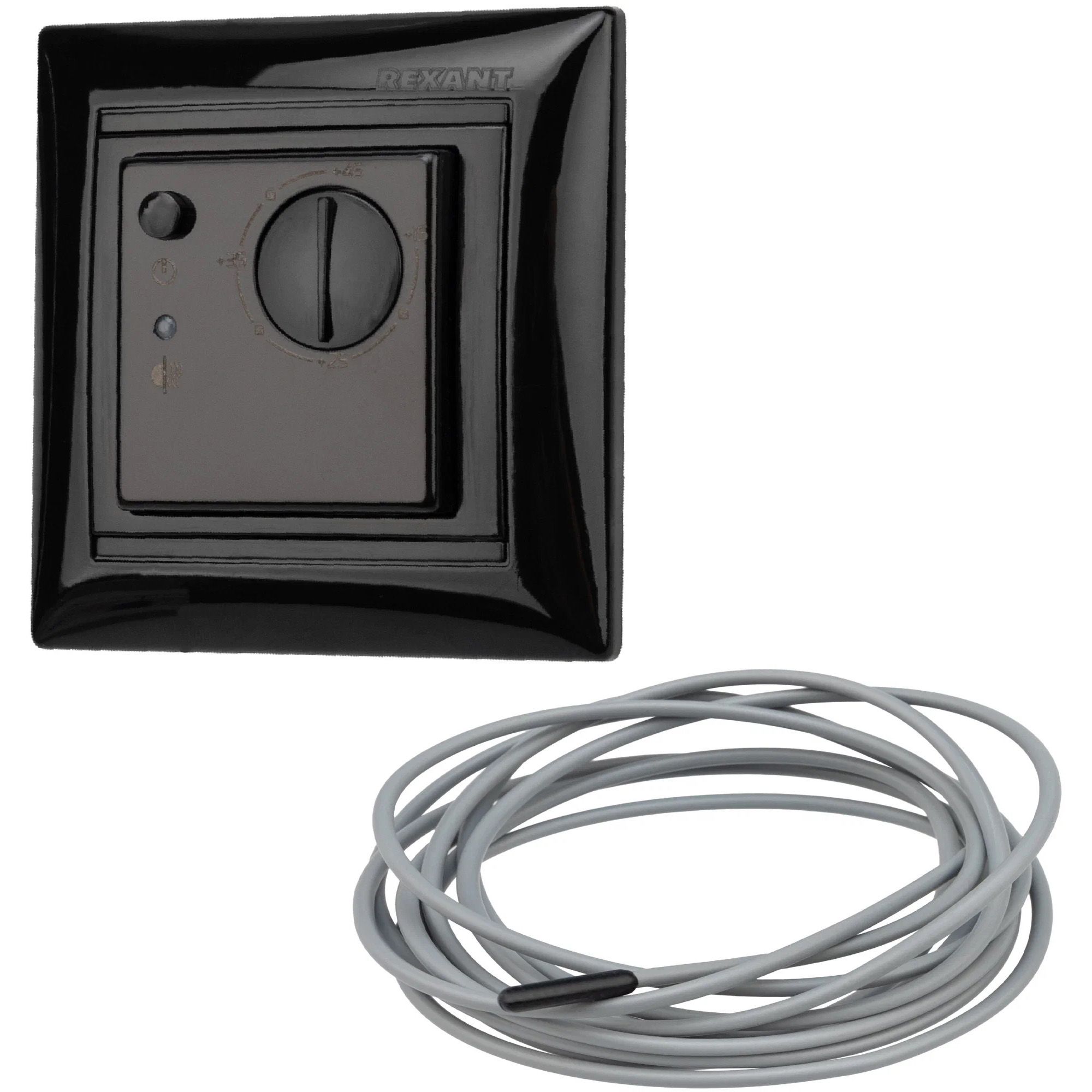 Терморегулятор механический Rexant 51-0816 RX-308B черный совместим с Legrand серии Valena