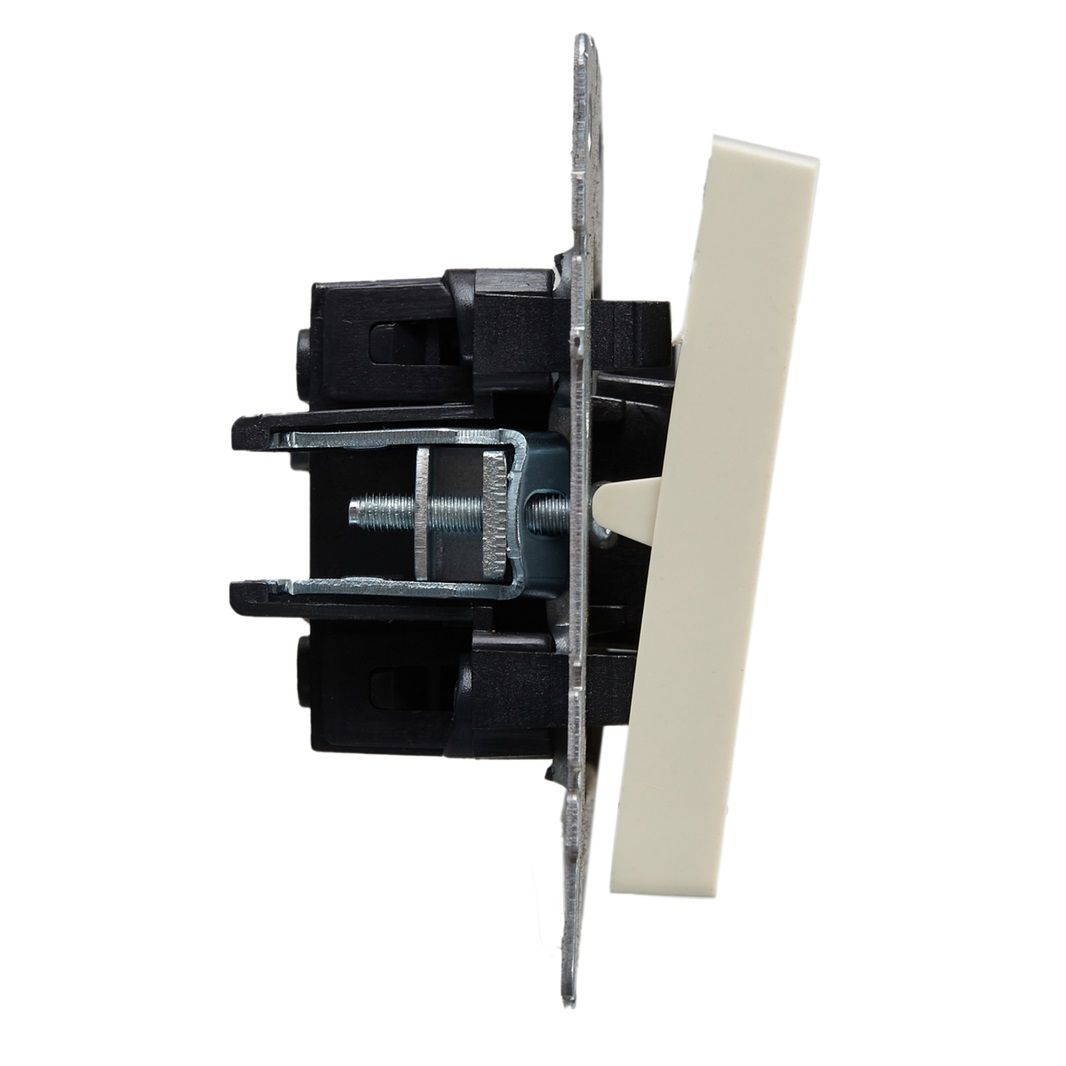 Выключатель проходной 2 клавиши Brite ВС10-2-6-БрКр 10А бежевый IEK BR-V22-0-10-K10