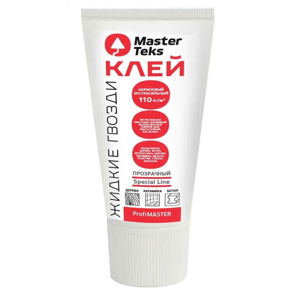 Клей жидкие гвозди акриловый MasterTeks прозрачный 180 мл