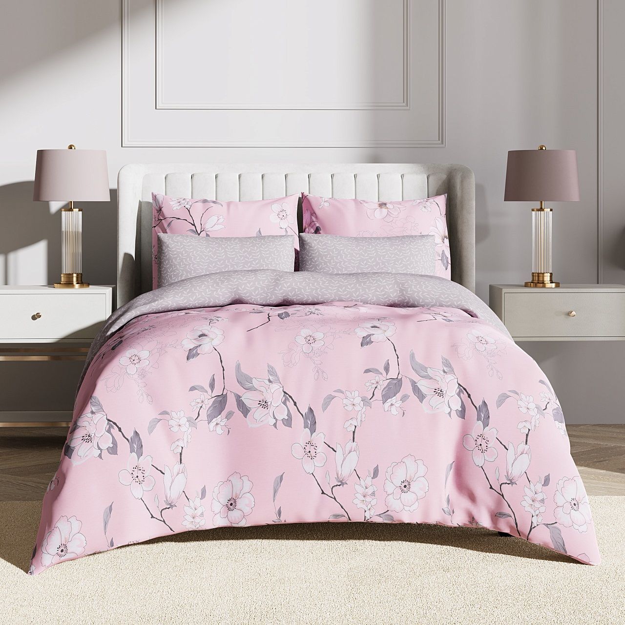 Белье постельное евро сатин Гармоника Марлен (50х70-2 70х70-2)