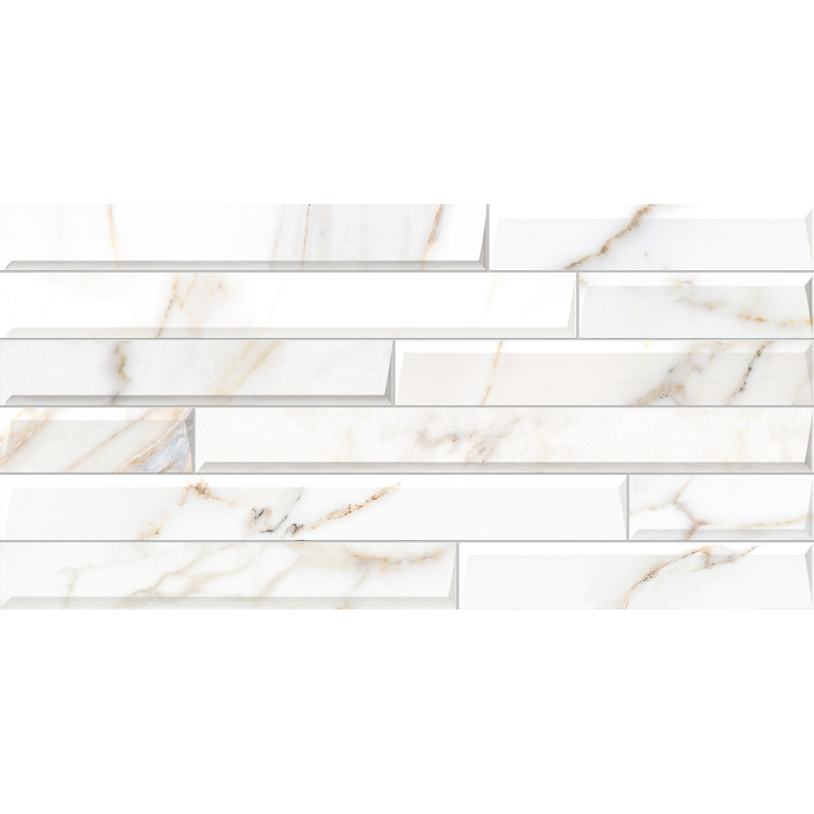 Плитка настенная Alma Ceramica Nevada TWU09NVD014 24,9х50 см 7,5 мм бело-бежевая 1,494 м2