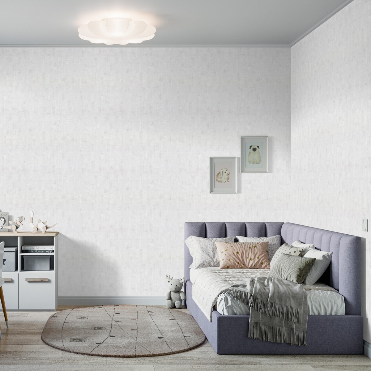 Обои Palitra Style Grand Prix 72556-14SL белые штукатурка 1,06х10 м