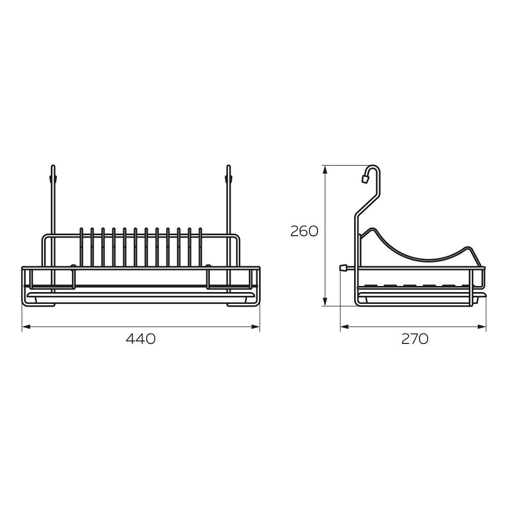 Сушка для посуды с пластиковым поддоном хром