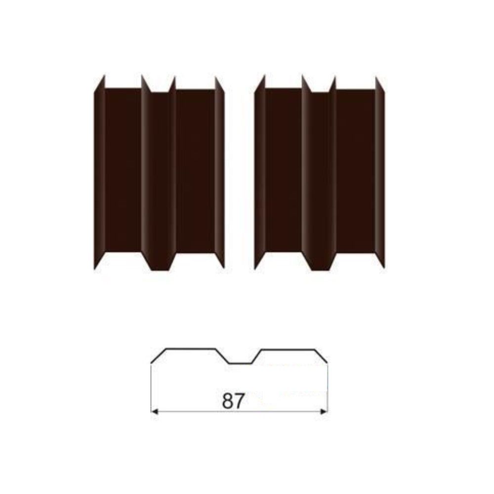Штакетник ШТ-87 0,5х87х1250 мм RAL 8017 коричневый