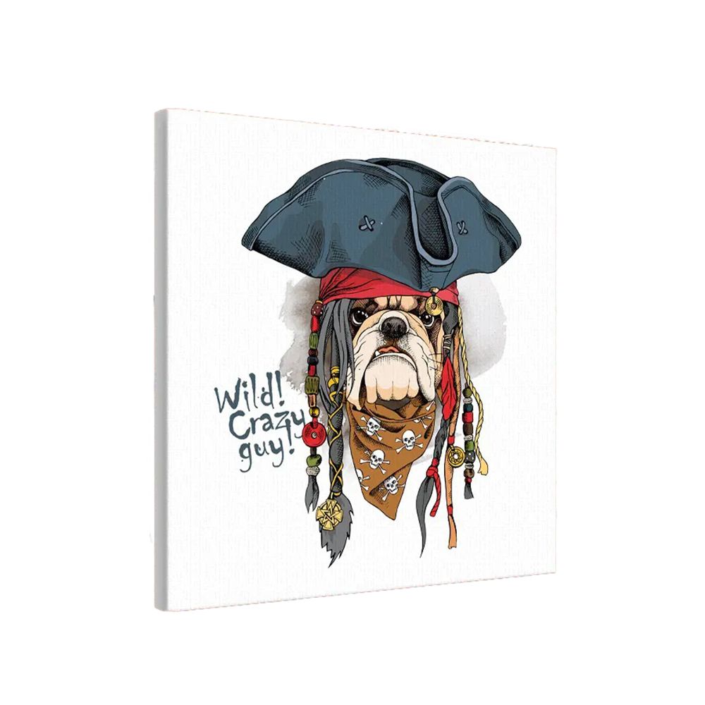 Картина-холст Декоретто Art Бульдог-пират 30x30 cм CV 1350