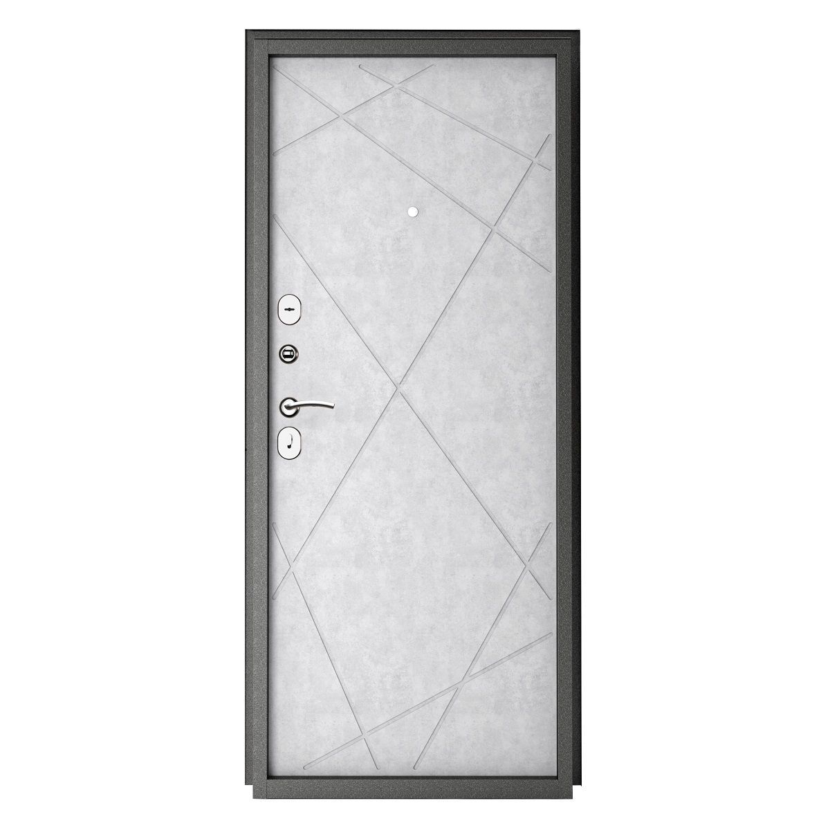Дверь металл Титан Диагональ графит Бетон снежный 960х2050 мм L